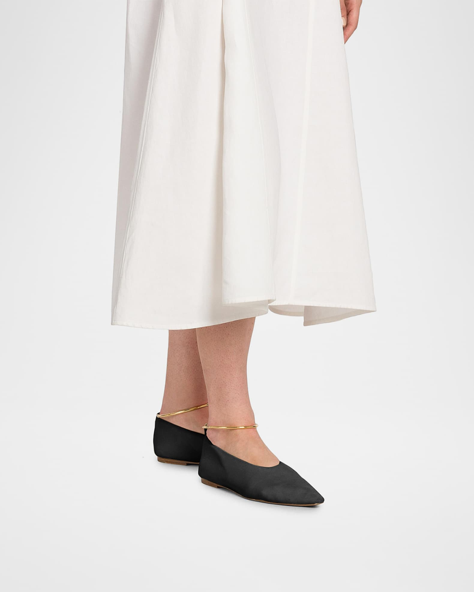 Jil Sander Ring Leather Ballerina Flats | Neiman Marcus