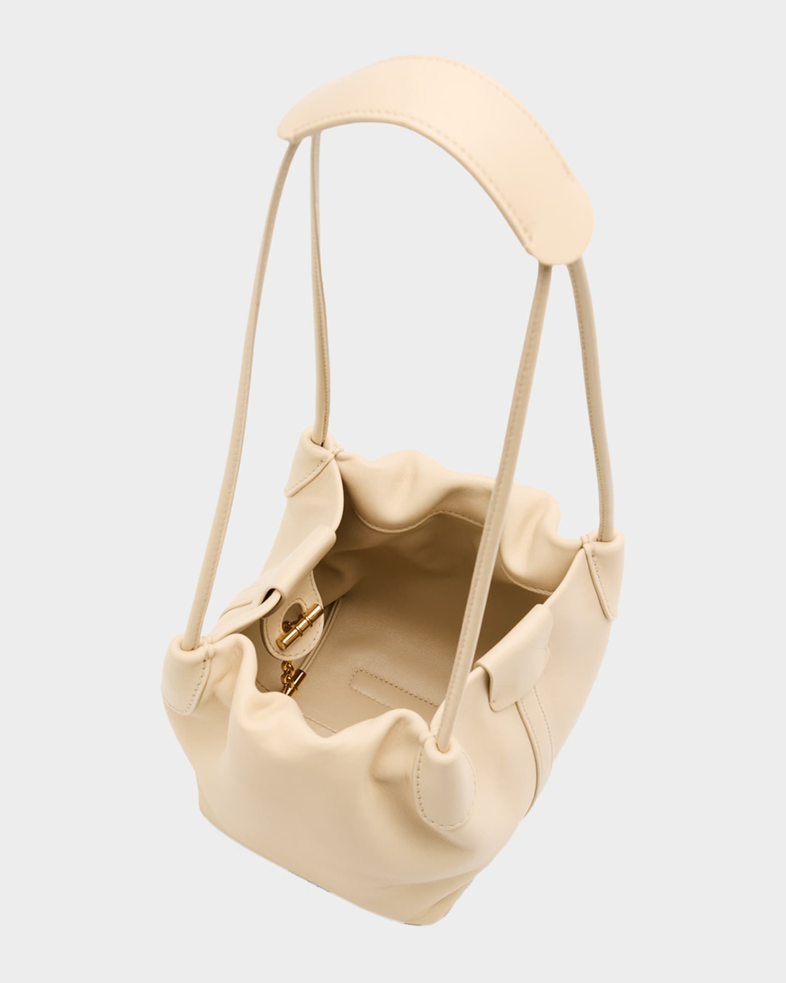 Loro Piana Bale Micro Softy Leather Top-Handle Bucket Bag | Neiman