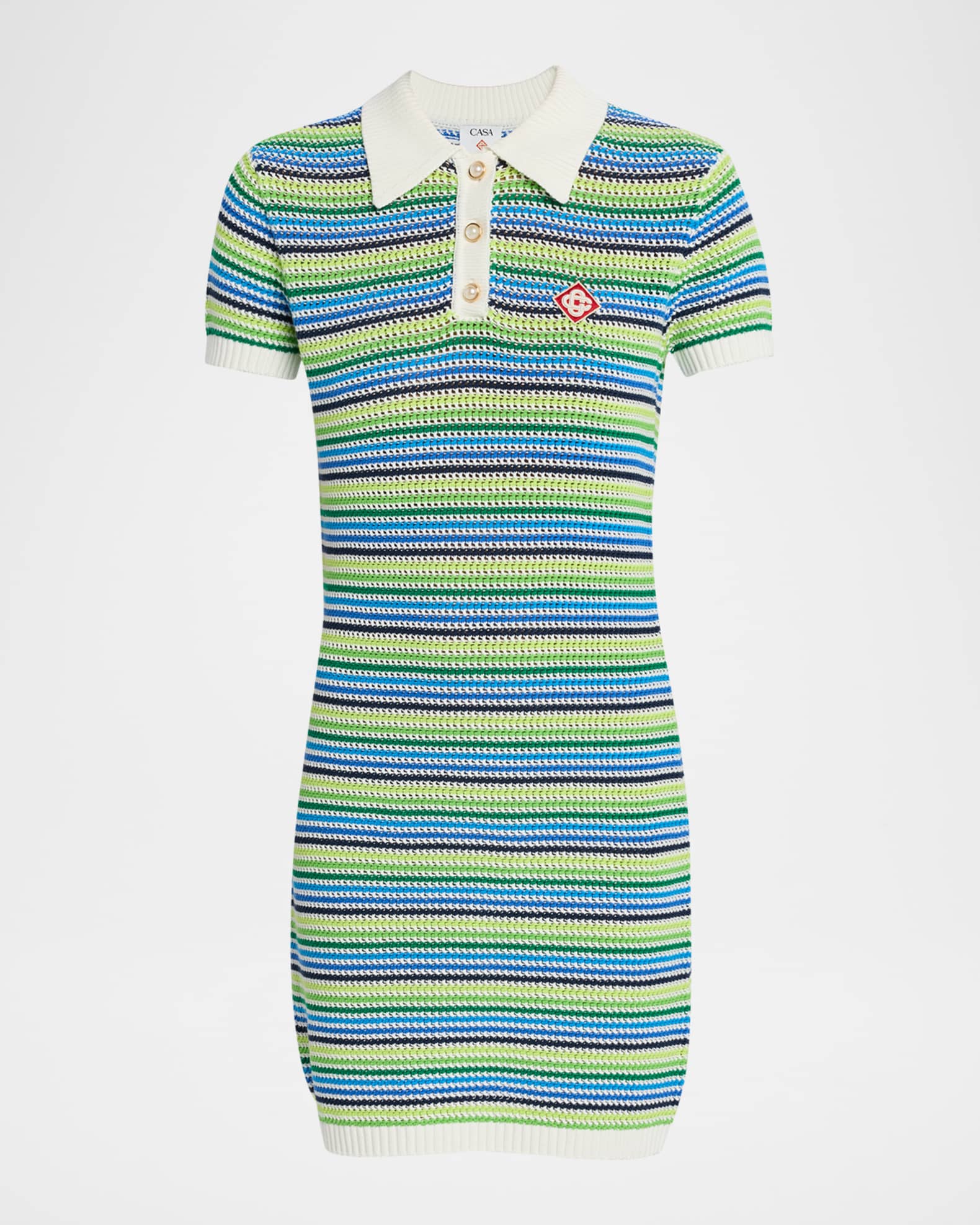 Casablanca Stripe Crochet Dress