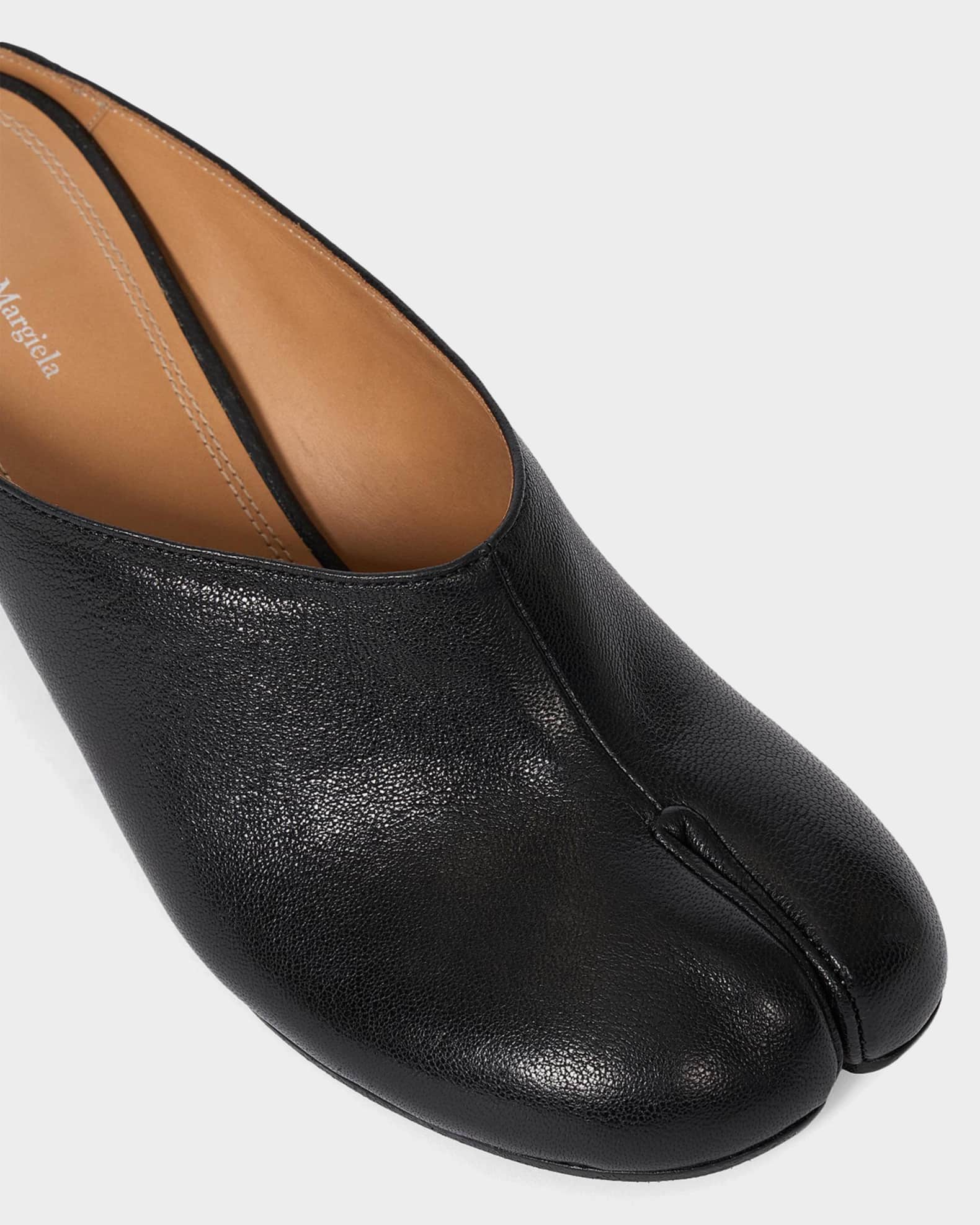 Maison Margiela Tabi Leather Split-Toe Mule Pumps | Neiman Marcus