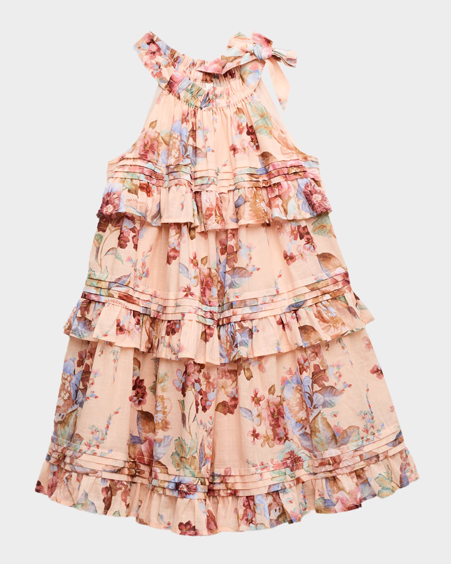 Zimmermann Little Girl's & Girl's Awaken Halterneck Dress - Guava Floral - Size 8