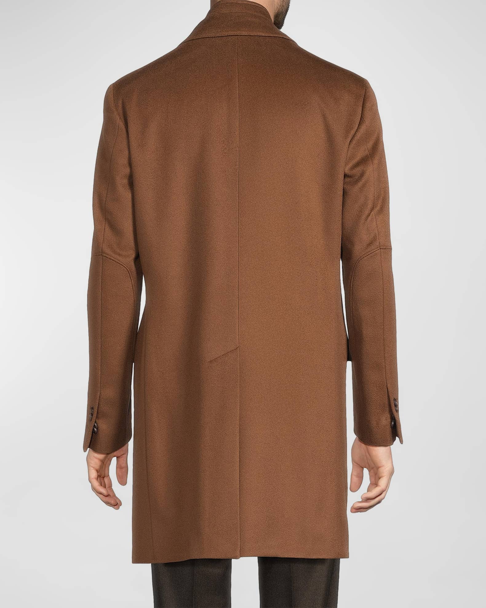 Corneliani Men's Virgin Wool Single-Breasted Top Coat with Zip