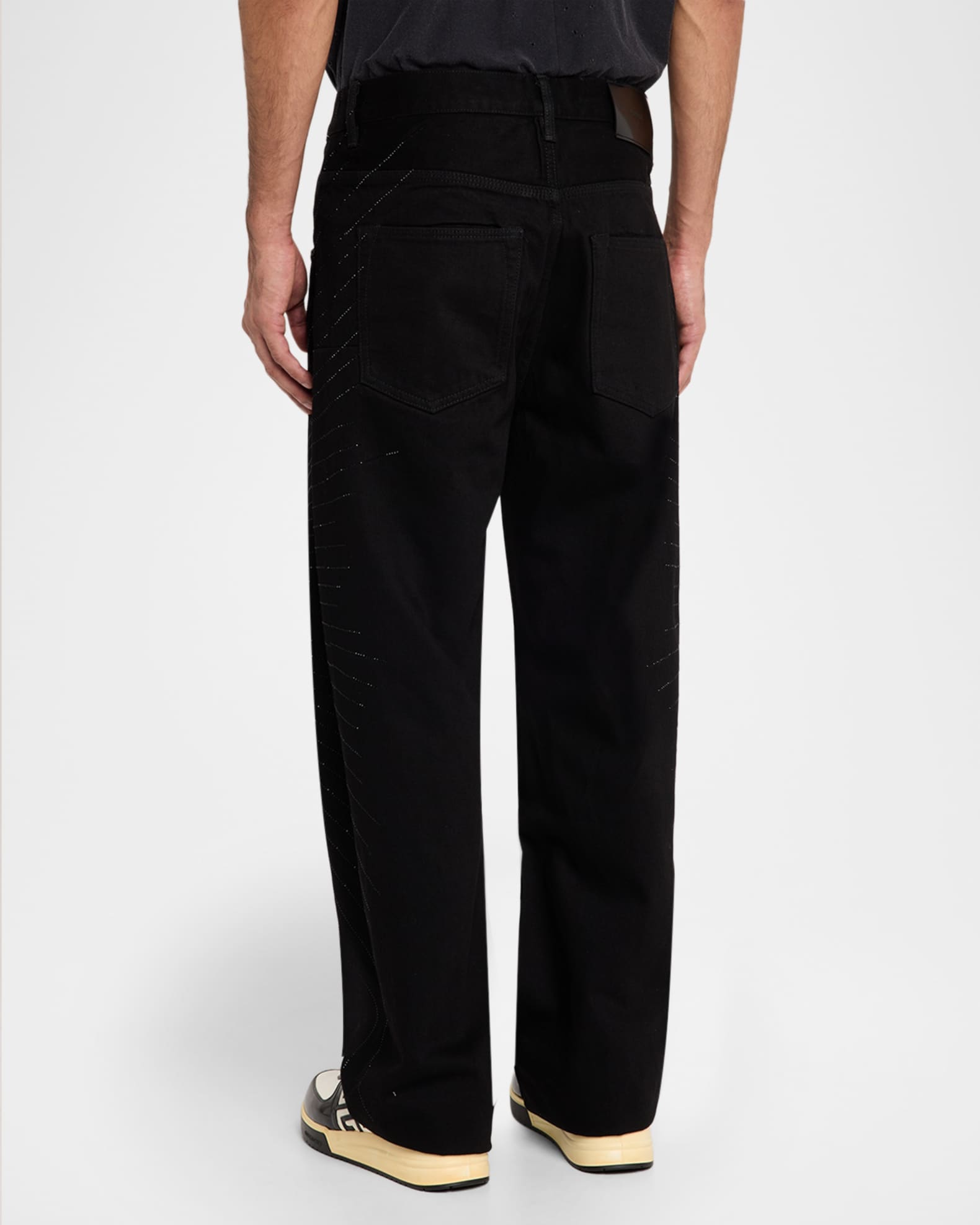 PURPLE Men's Radial Hotfix Crystal Black Denim Straight Leg Jeans