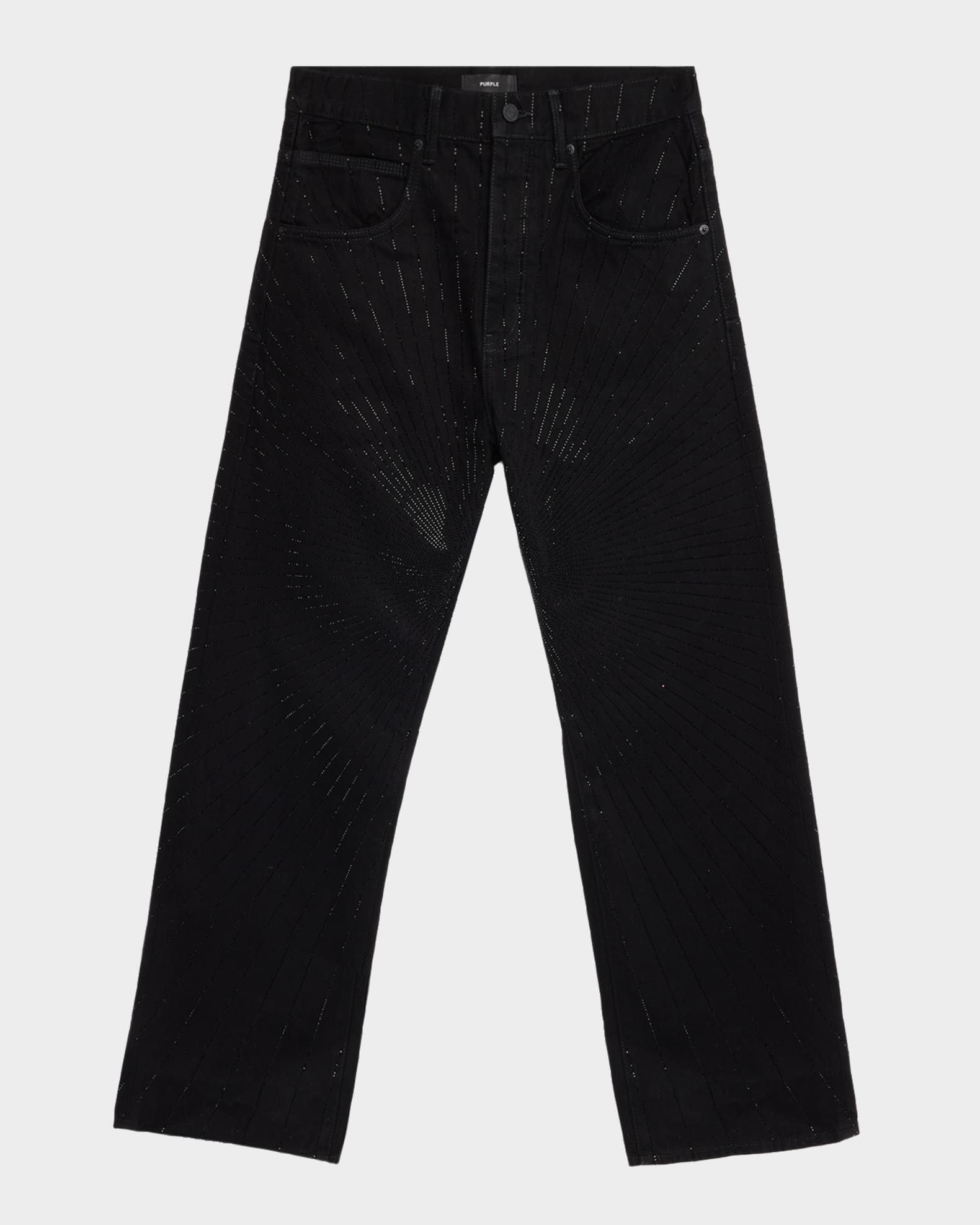 PURPLE Men's Radial Hotfix Crystal Black Denim Straight Leg Jeans