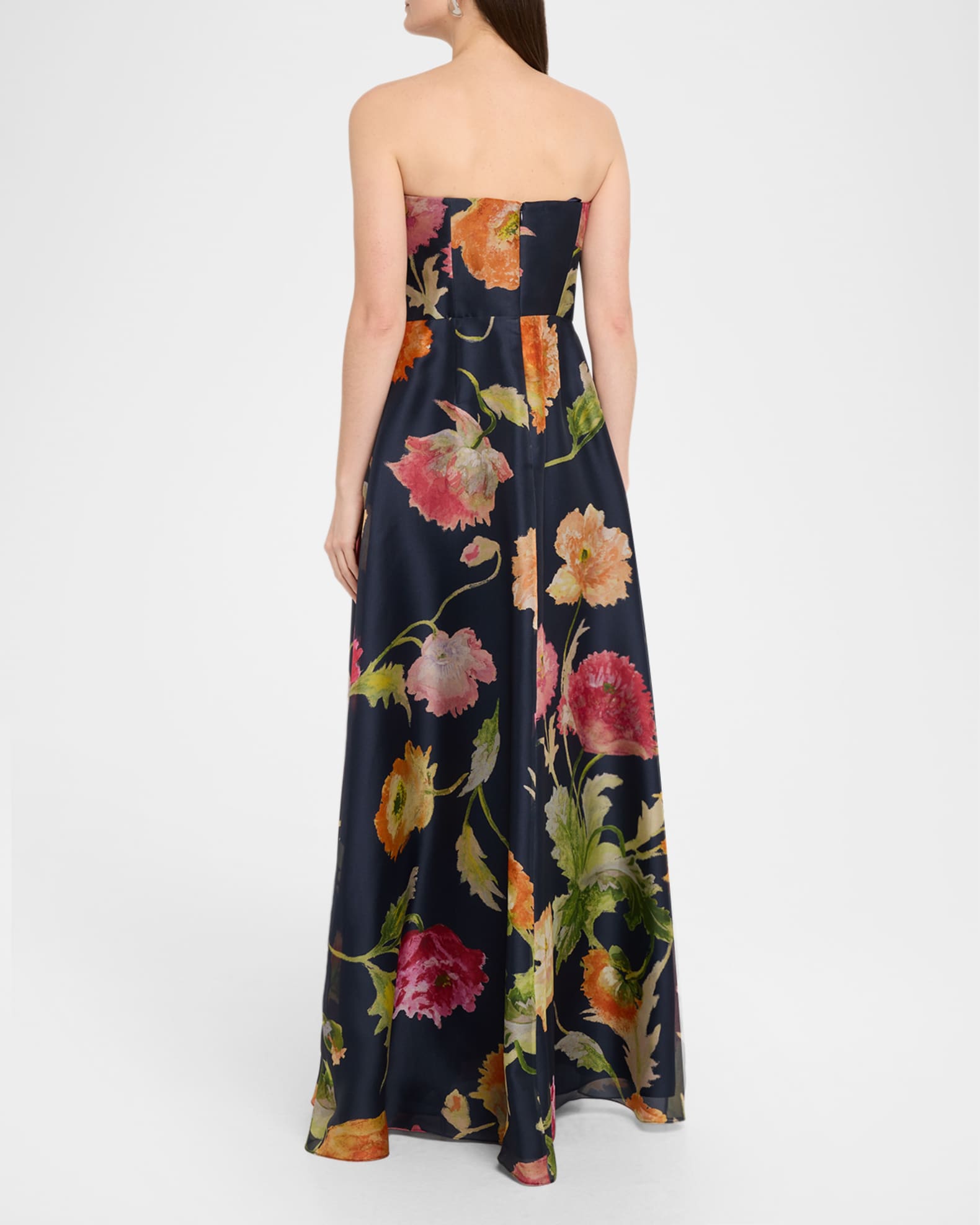 carolina herrera silk maxi dress Ruffled Silk Chiffon Long Dress green
