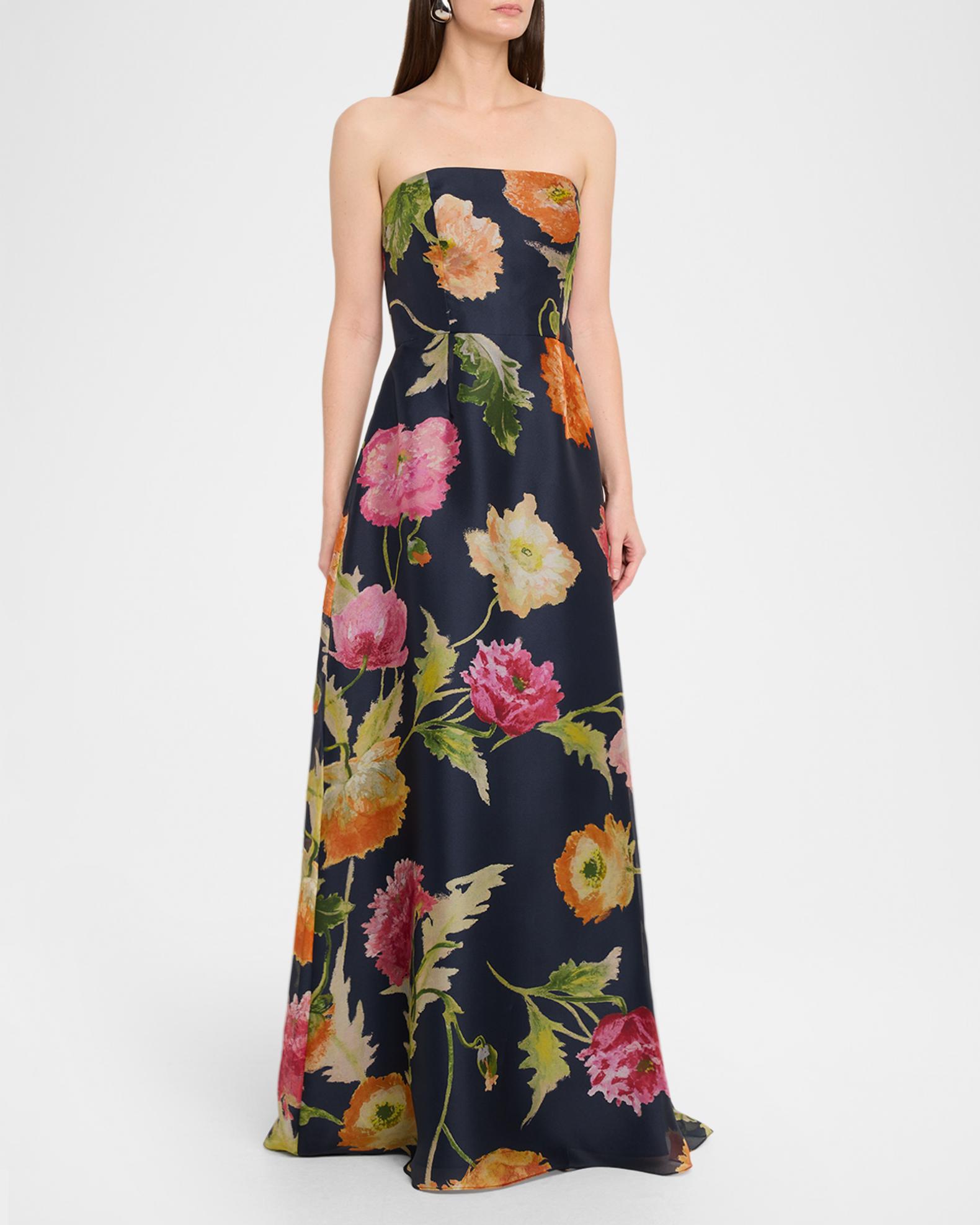 carolina herrera silk maxi dress Carolina Herrera Tulip-print Shirt Maxi Dress