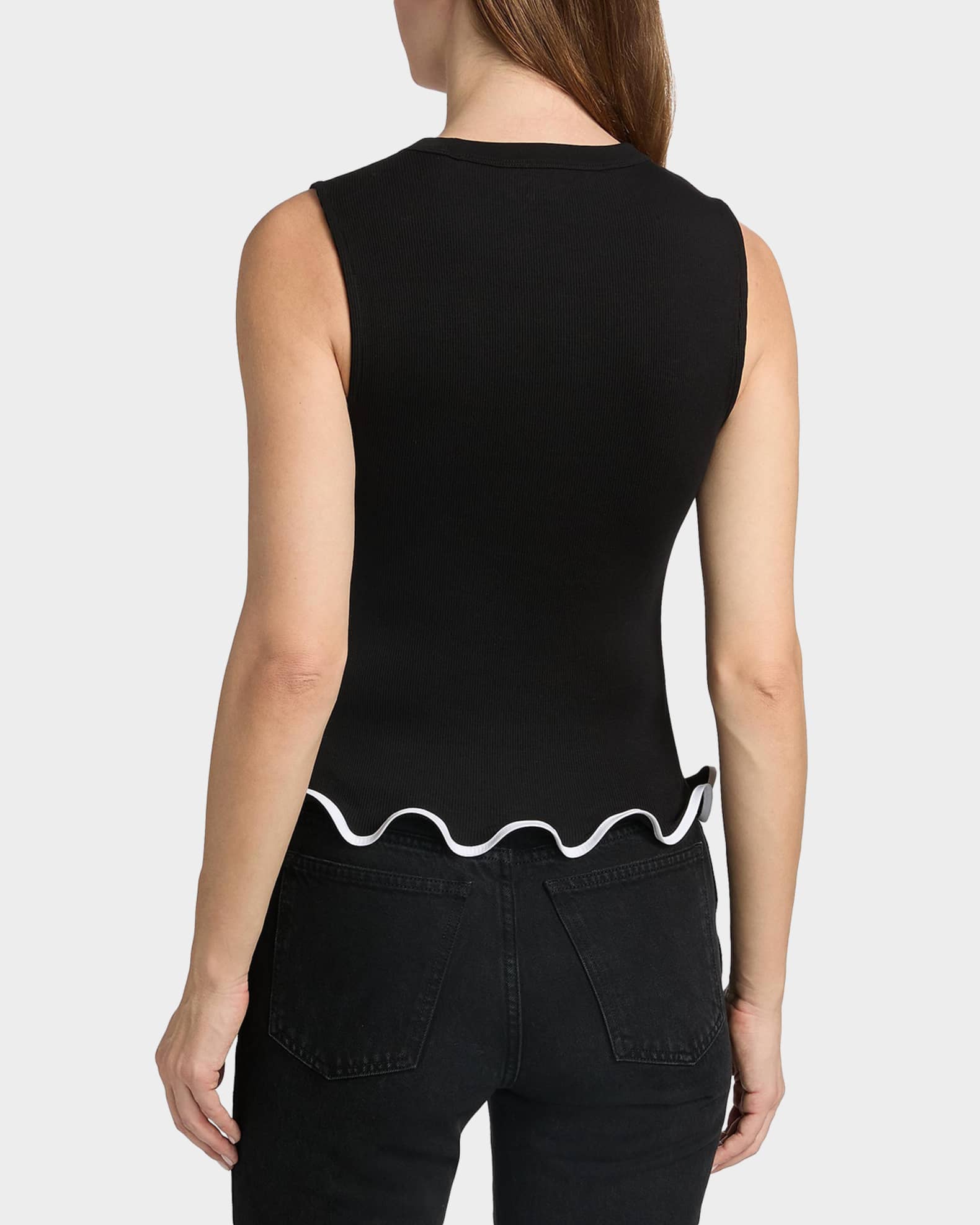 Veronica Beard Elianne Sleeveless Contrast-Trim Top | Neiman Marcus