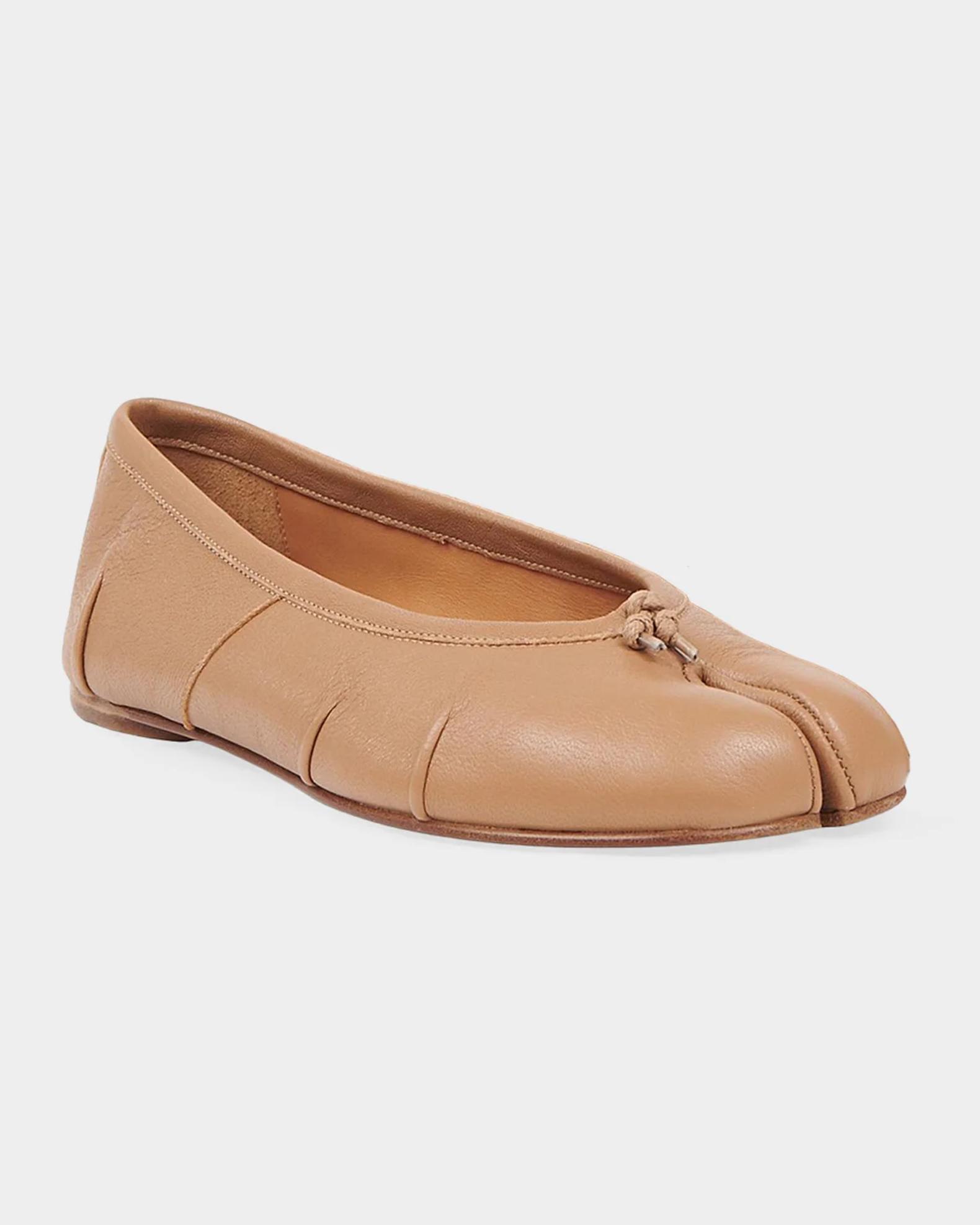 Maison Margiela Tabi Leather Split-Toe Ballerina Flats | Neiman Marcus