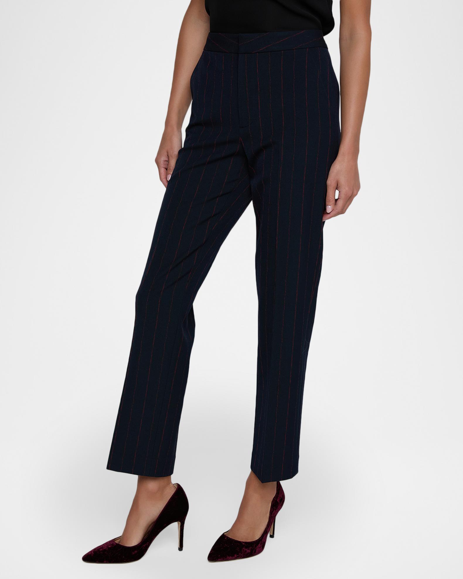 L'Agence Rebel Pinstriped Trousers | Neiman Marcus