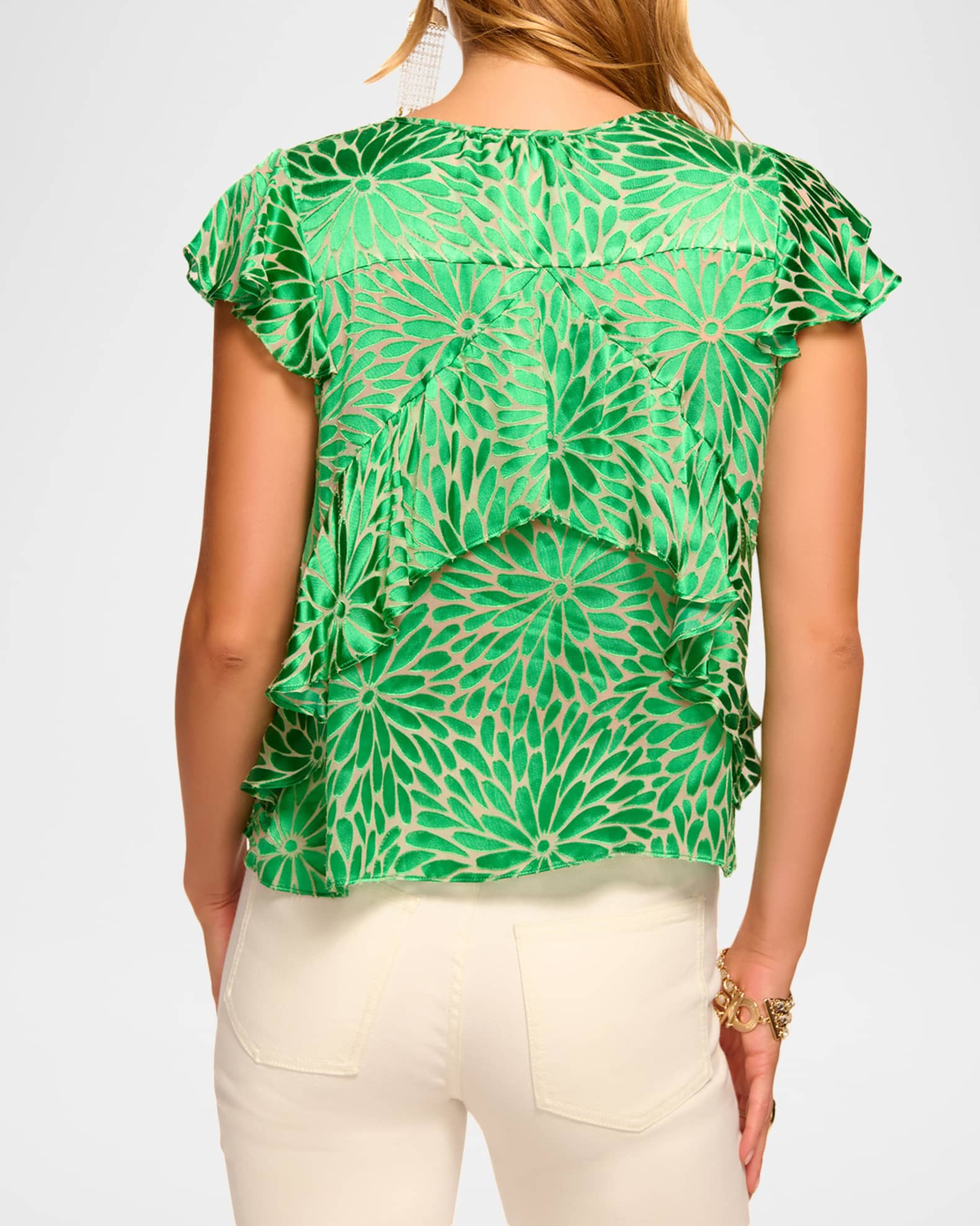 Ramy Brook Julianne Floral Ruffle Blouse | Neiman Marcus