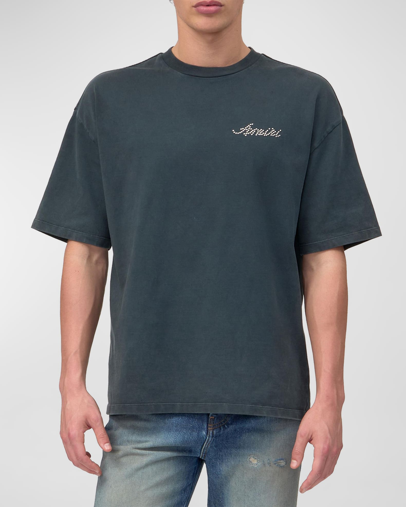 Amiri Men's Studded Logo Oversized T-Shirt | Neiman Marcus