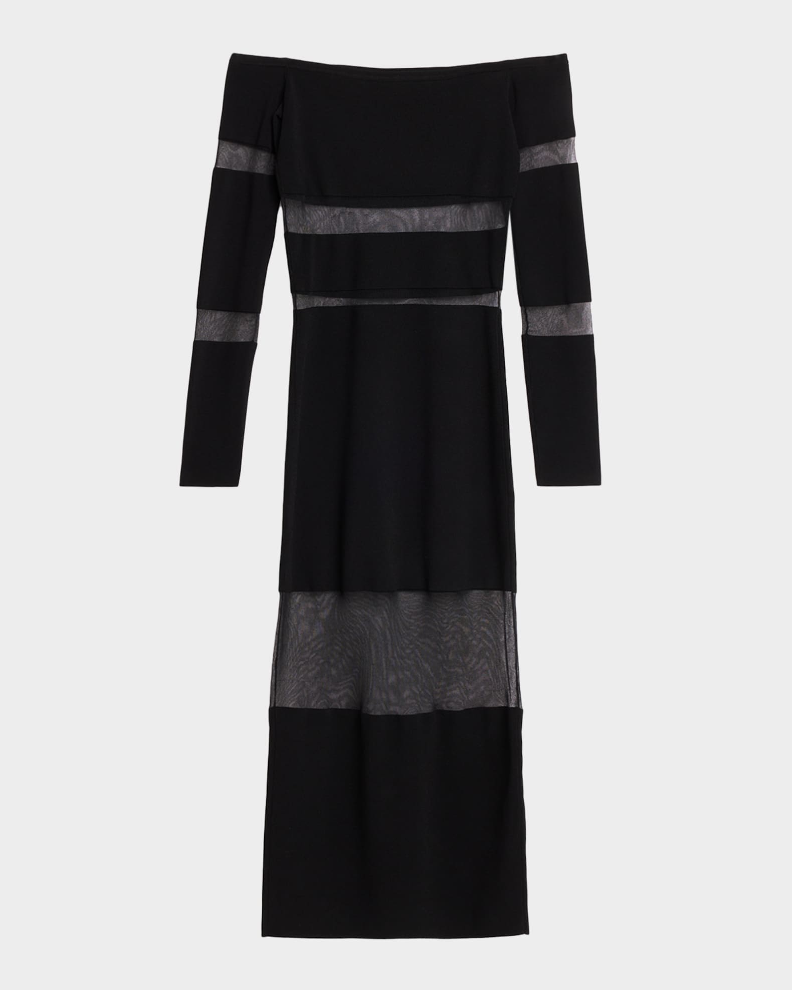 black sheer stripe dress Ghospell - Mini T-Shirt Dress - Women - Polyester - S