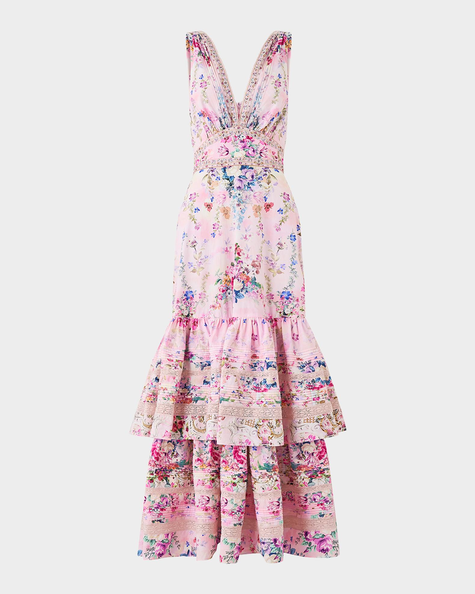 camilla designer dresses Camilla Adorned In Aranjuez Floral-print Maxi Dress