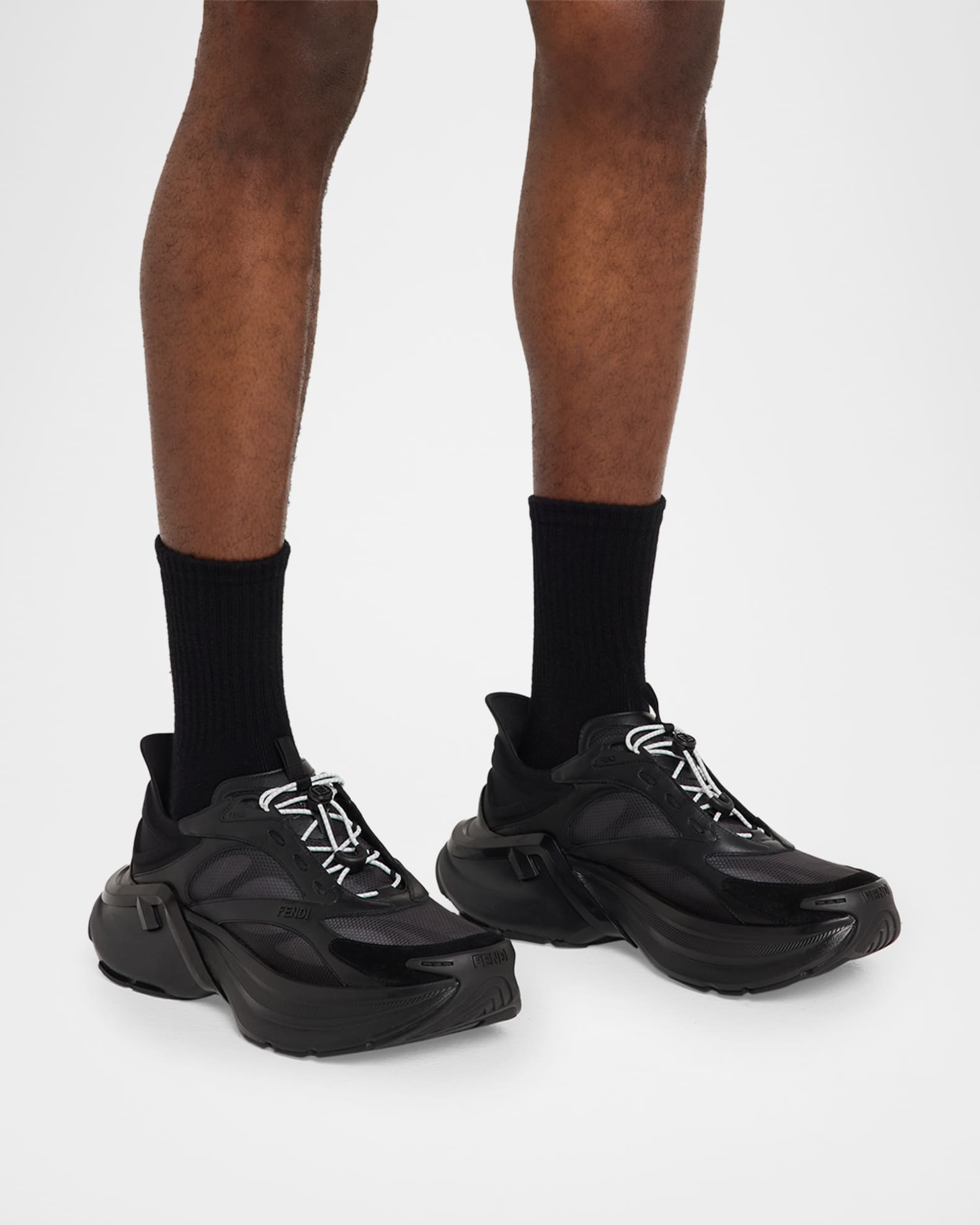 Fndiページ Fendi Men's F-Light Leather & Mesh Running Sneakers | Neiman Marcus