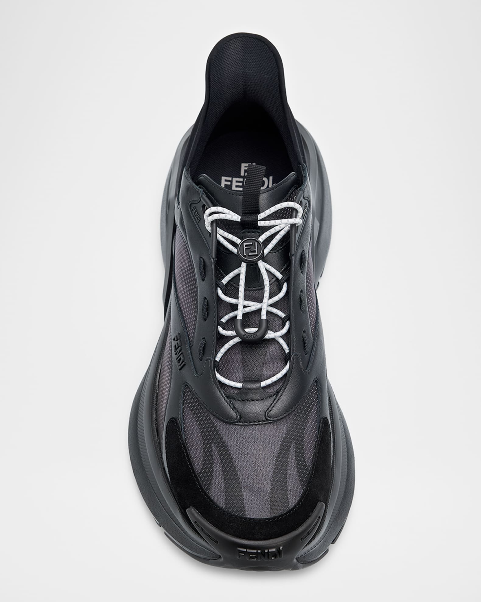 Fendi Men's F-Light Leather & Mesh Running Sneakers | Neiman Marcus