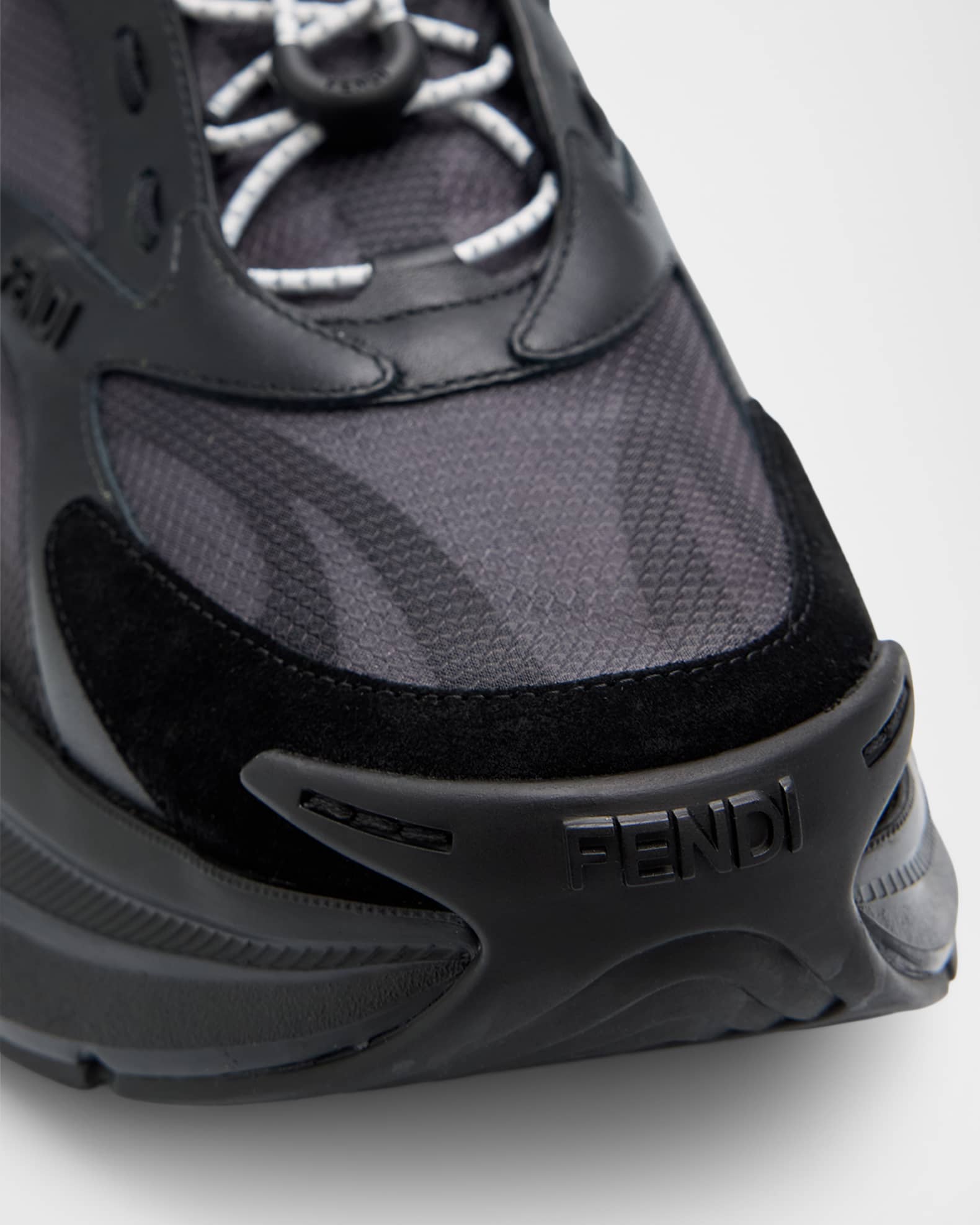 Fendi Men's F-Light Leather & Mesh Running Sneakers | Neiman Marcus