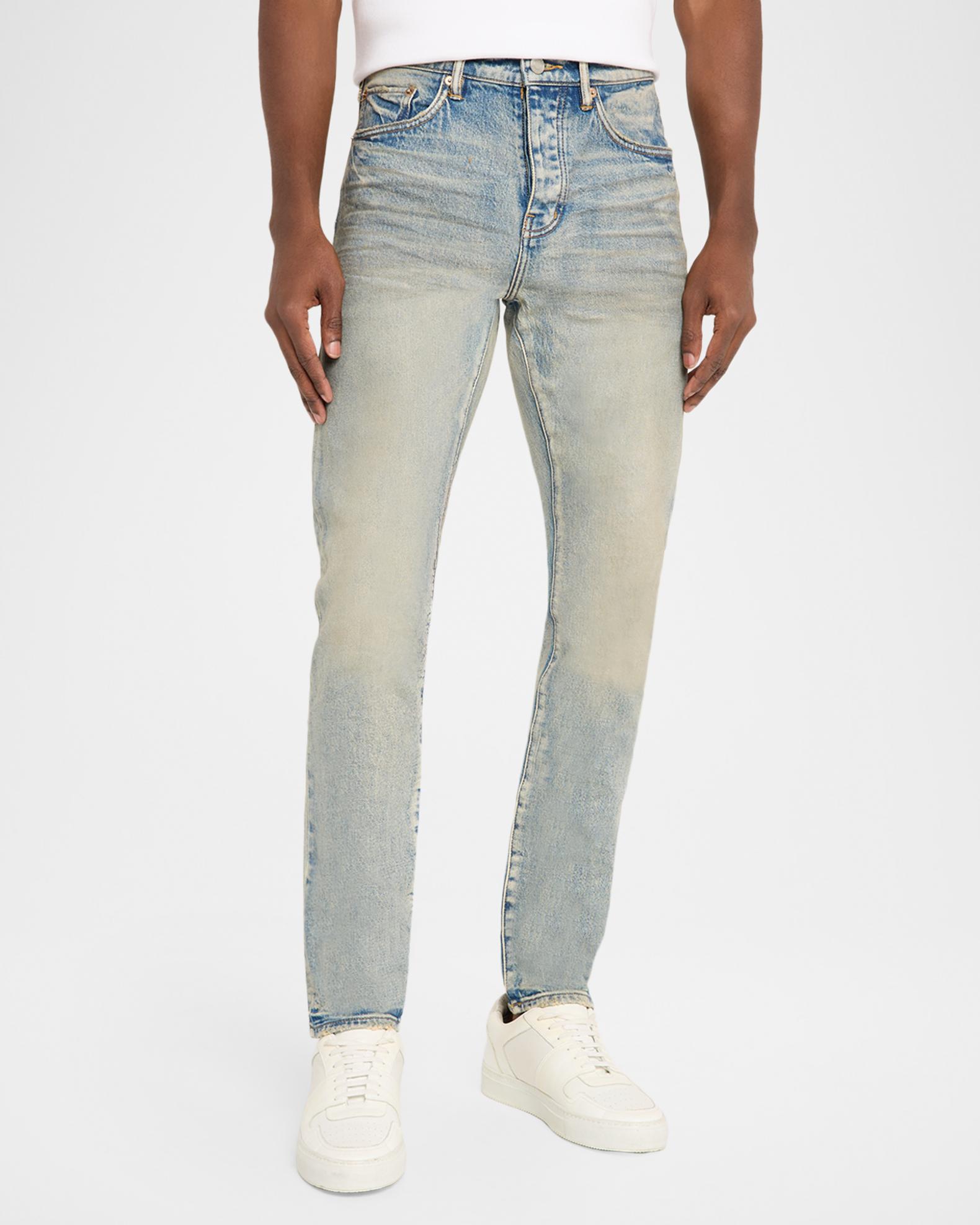 PURPLE Men's Glow Dirty Light Wash Jeans | Neiman Marcus