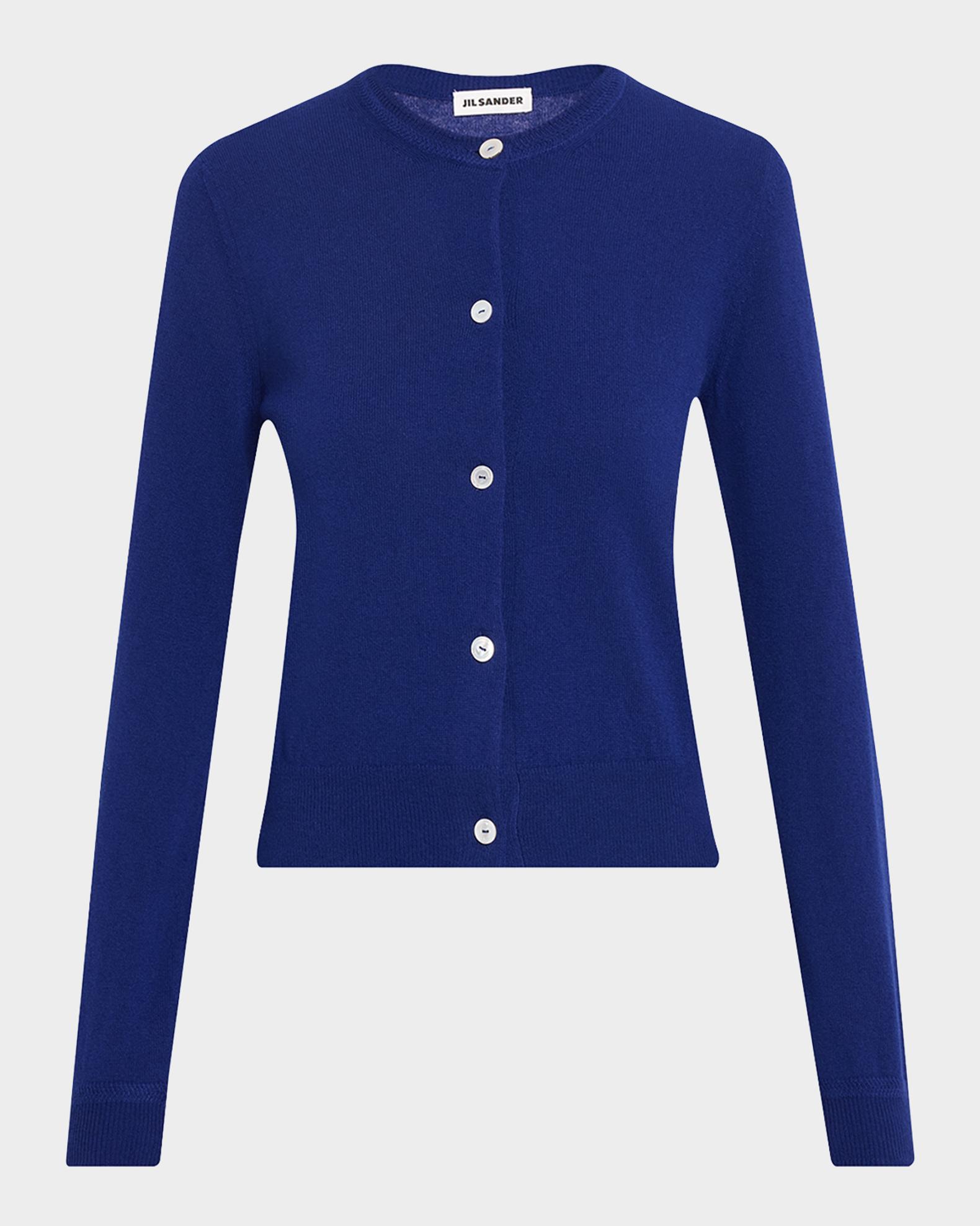 Jil Sander Wool Crewneck Cardigan | Neiman Marcus