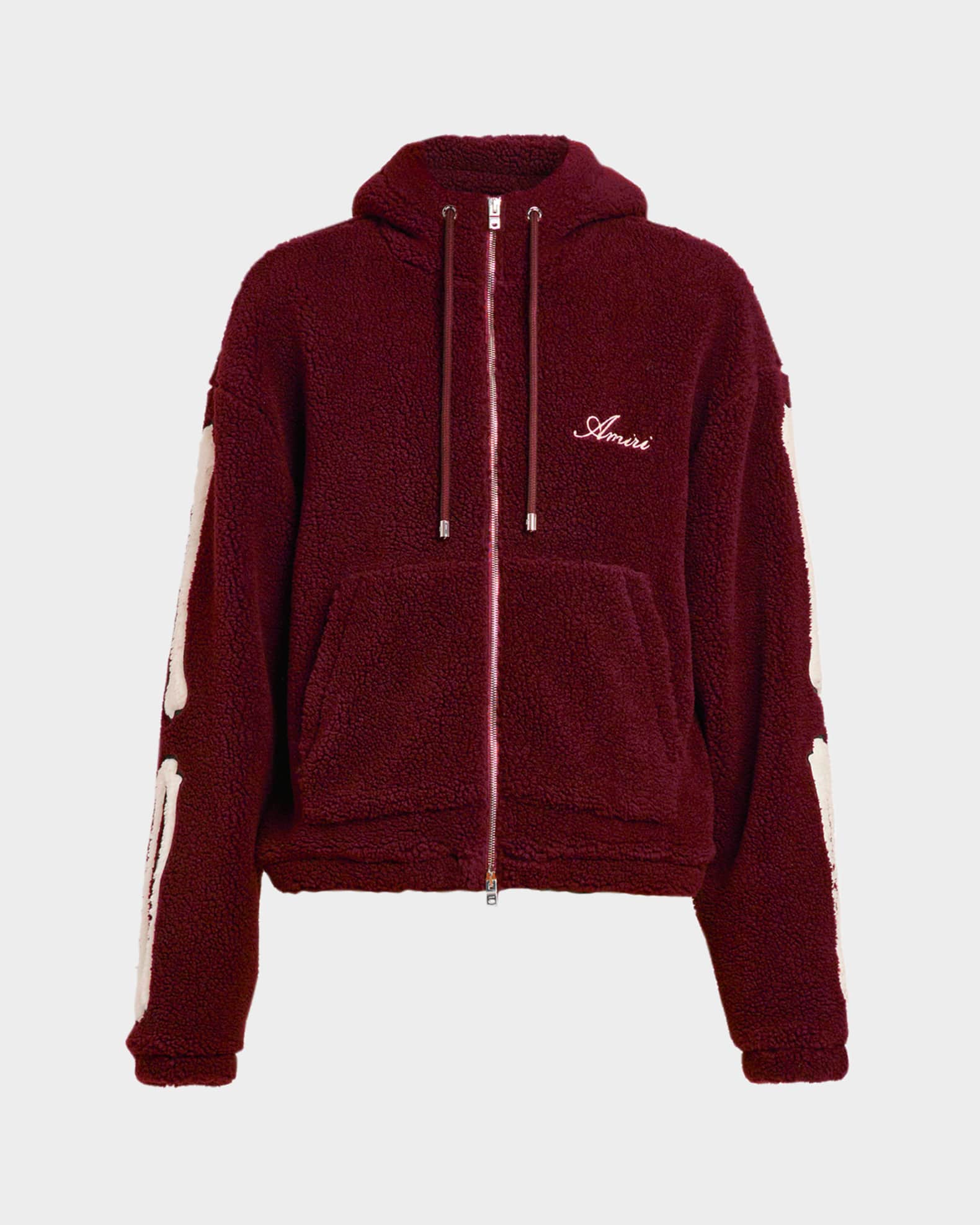 Amiri Men's Bones Fleece Full-Zip Hoodie | Neiman Marcus