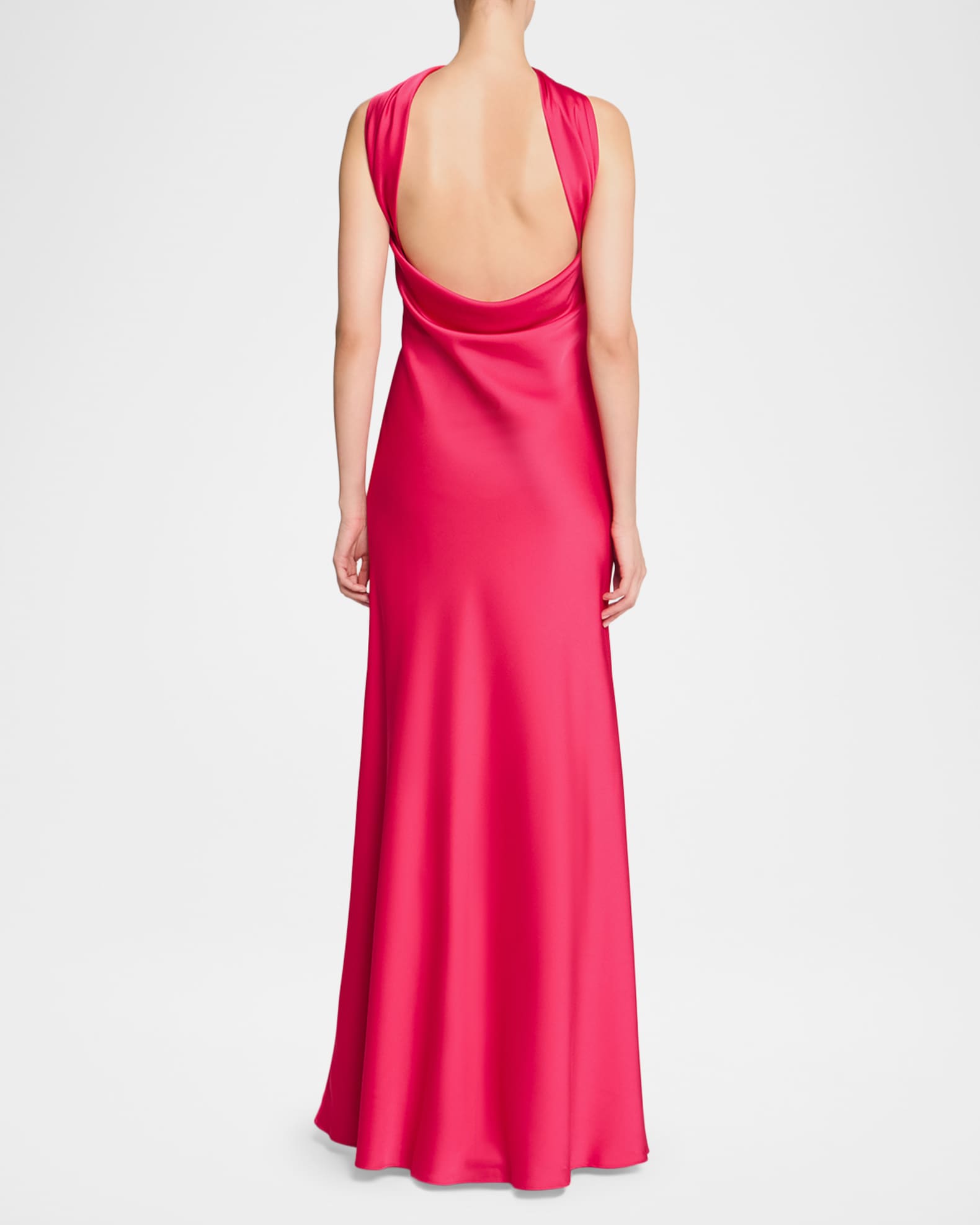 Halston Women's Vali Crepe Cowlback Gown - Opera - Size 14