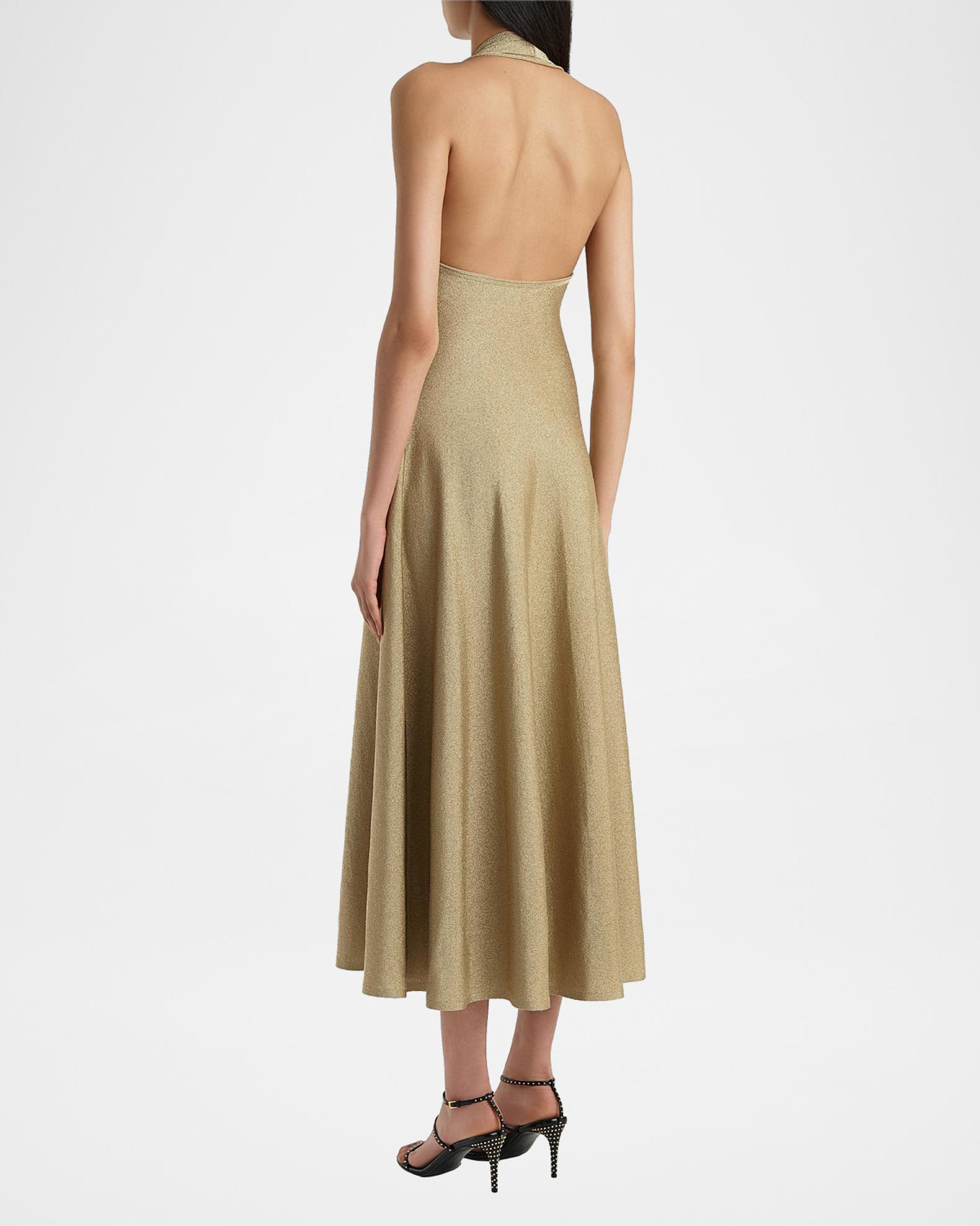 khaite halter dress Melina Metallic Cocktail Dress, Gold, Women's, XS Men's Vintage Watches