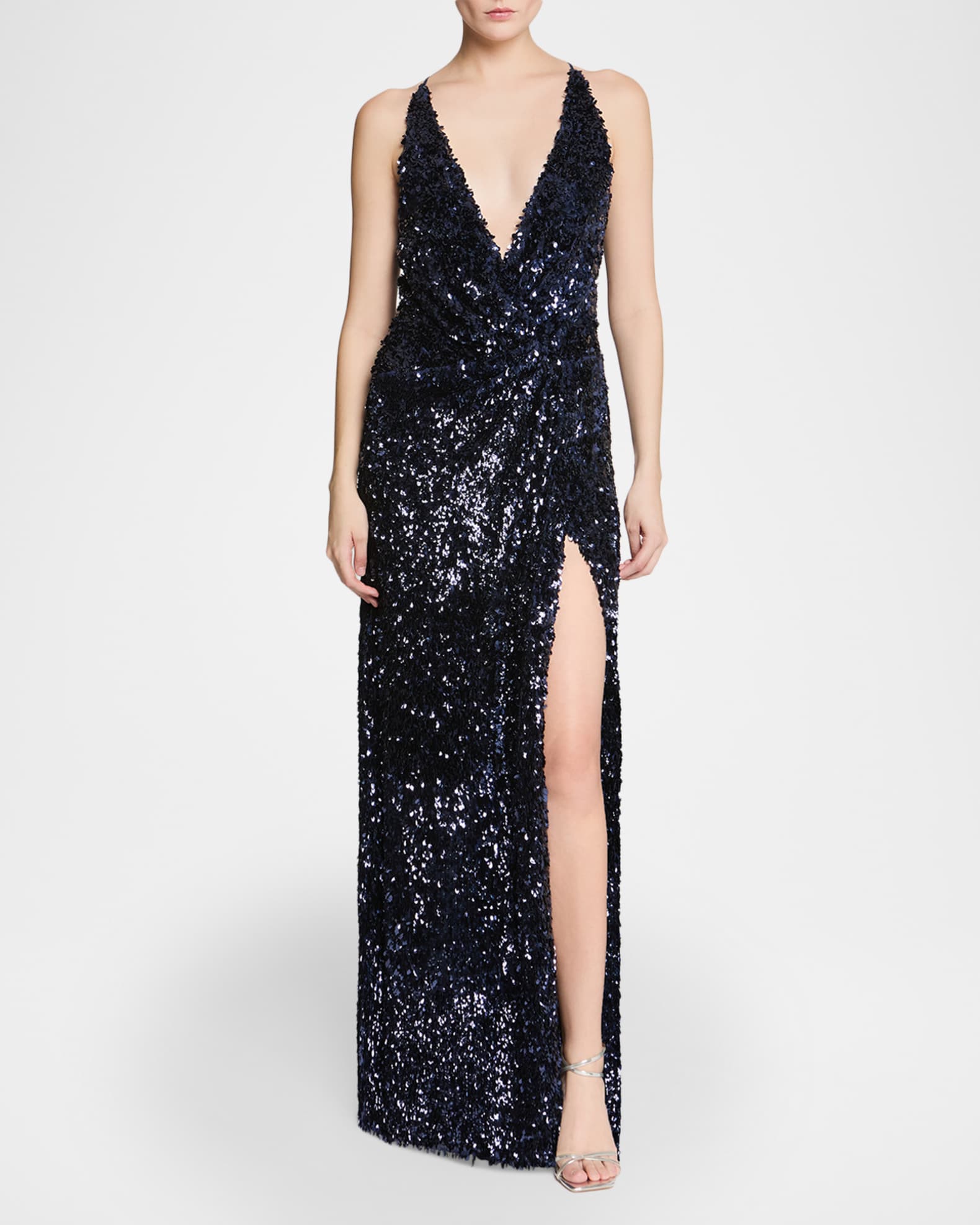 halston sequin wrap dress Halston Sequin Side Tie Mini Dress