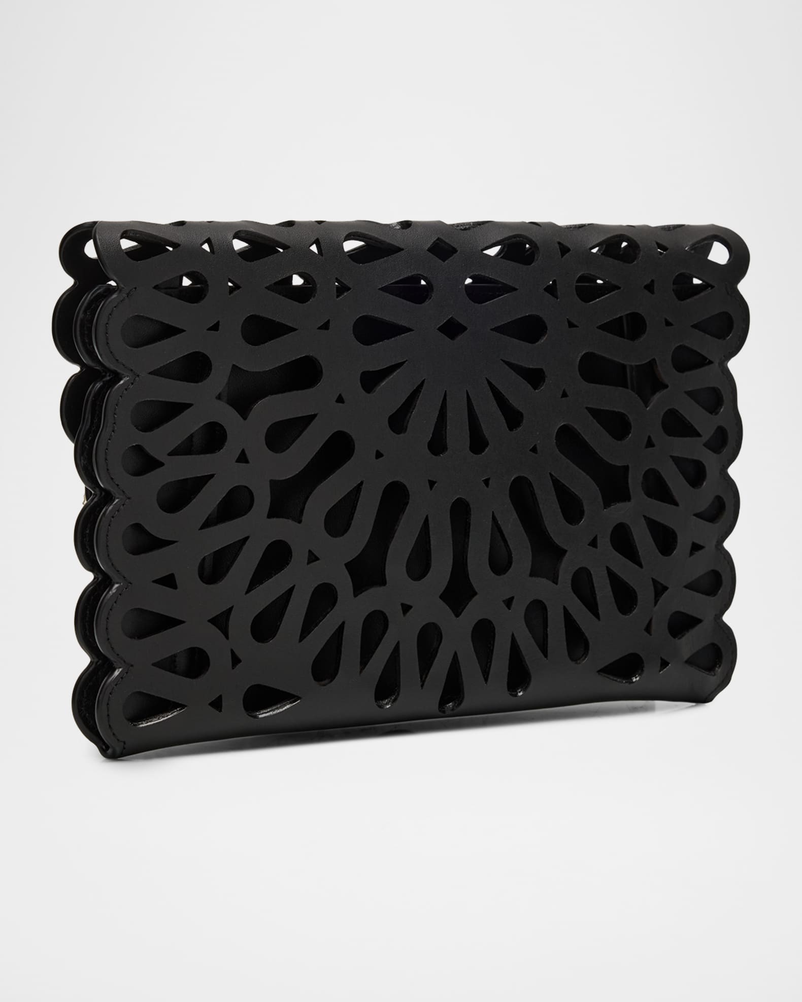 SIMKHAI McCall Laser Cutout Leather Clutch Bag | Neiman Marcus