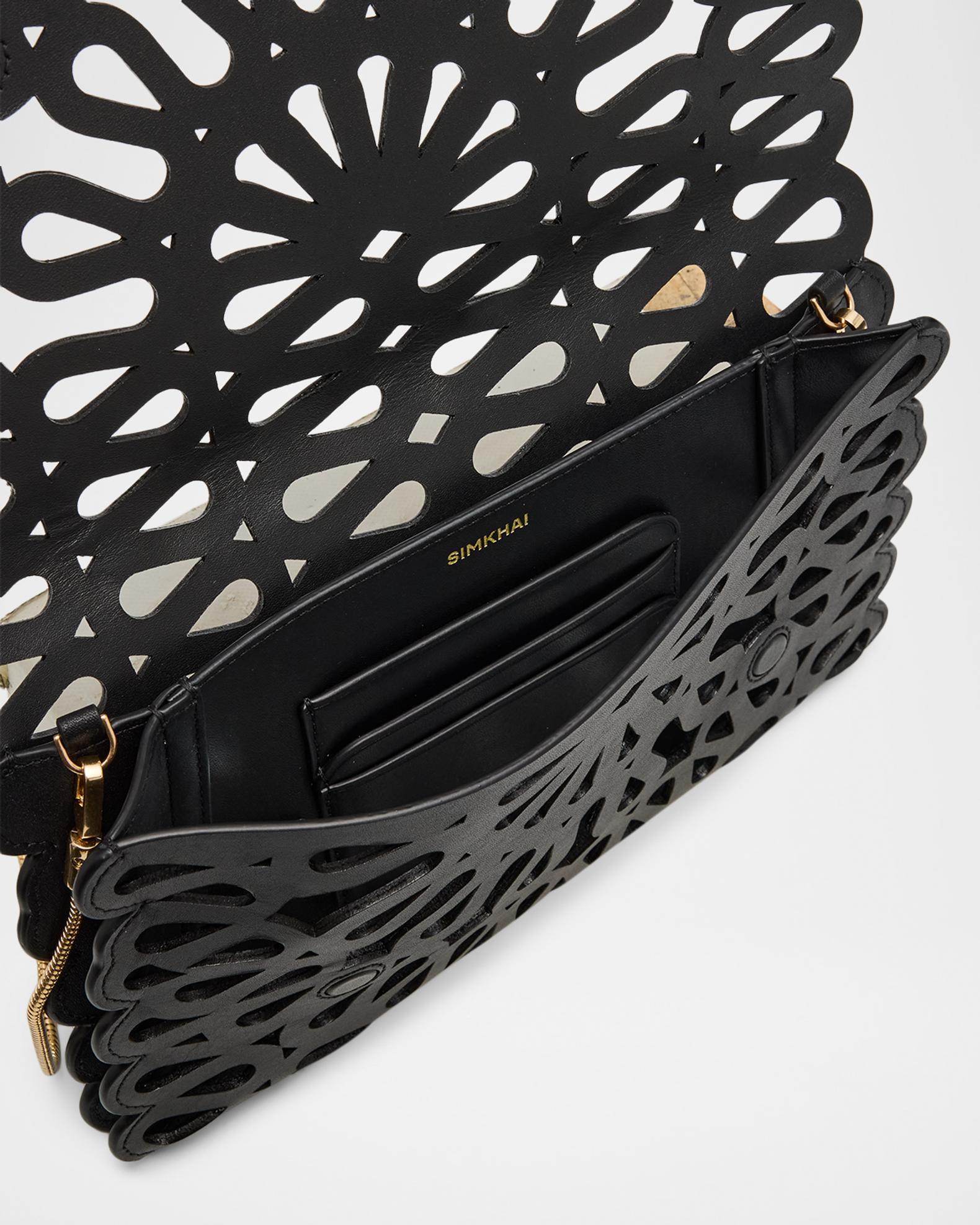 SIMKHAI McCall Laser Cutout Leather Clutch Bag | Neiman Marcus