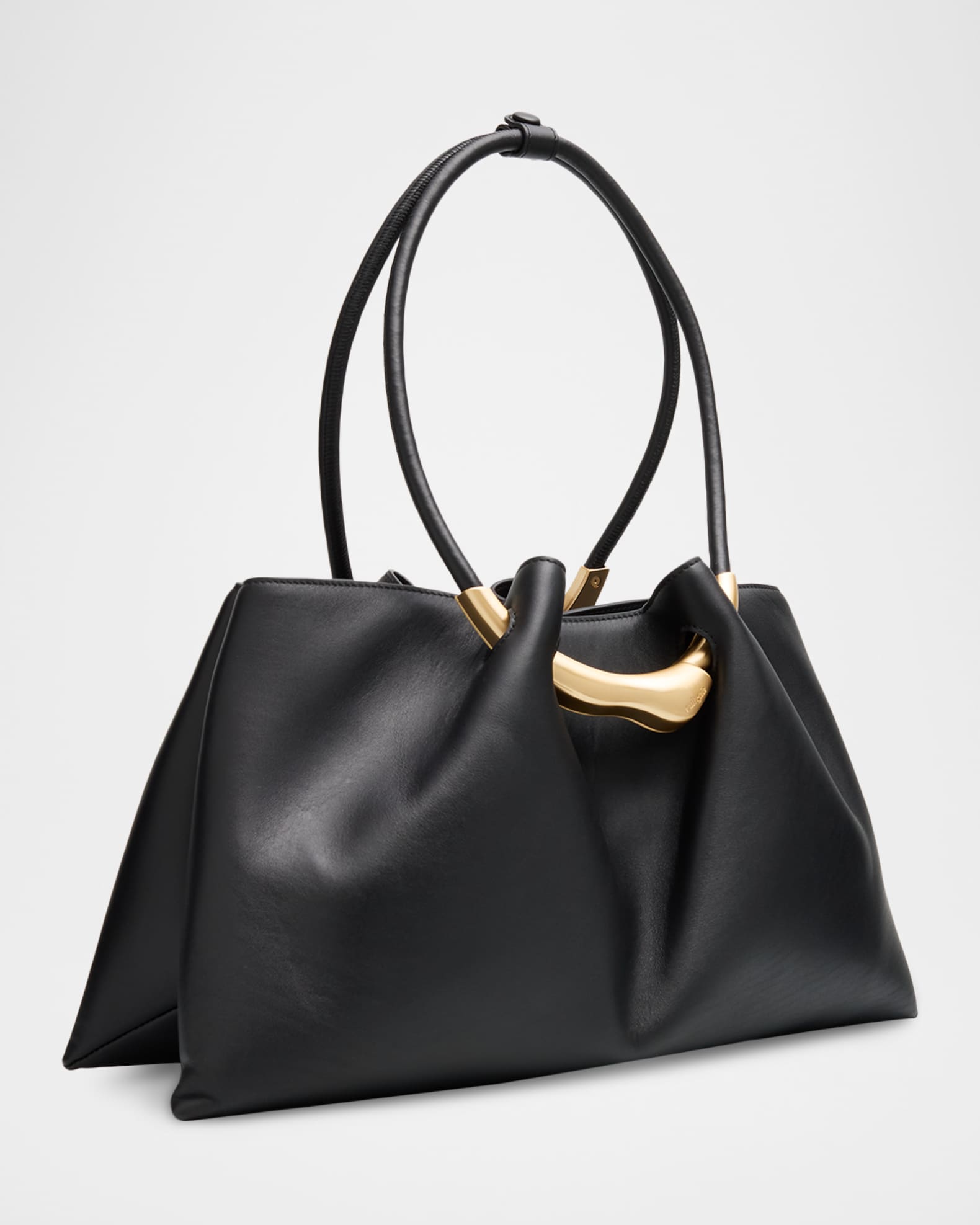 Cult Gaia Asa Pleated Leather Satchel Shoulder Bag | Neiman Marcus