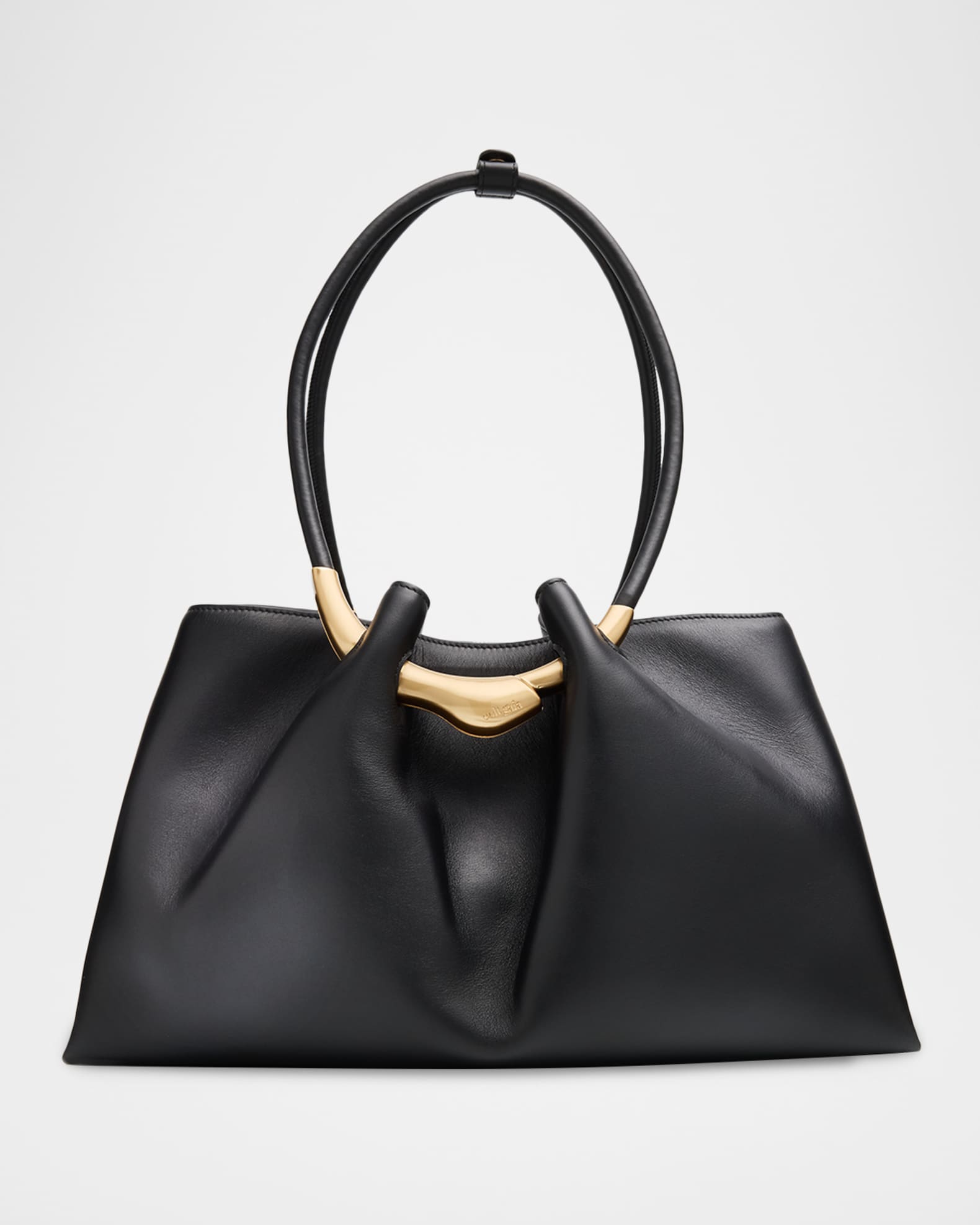 60包 Cult Gaia Asa Pleated Leather Satchel Shoulder Bag | Neiman Marcus