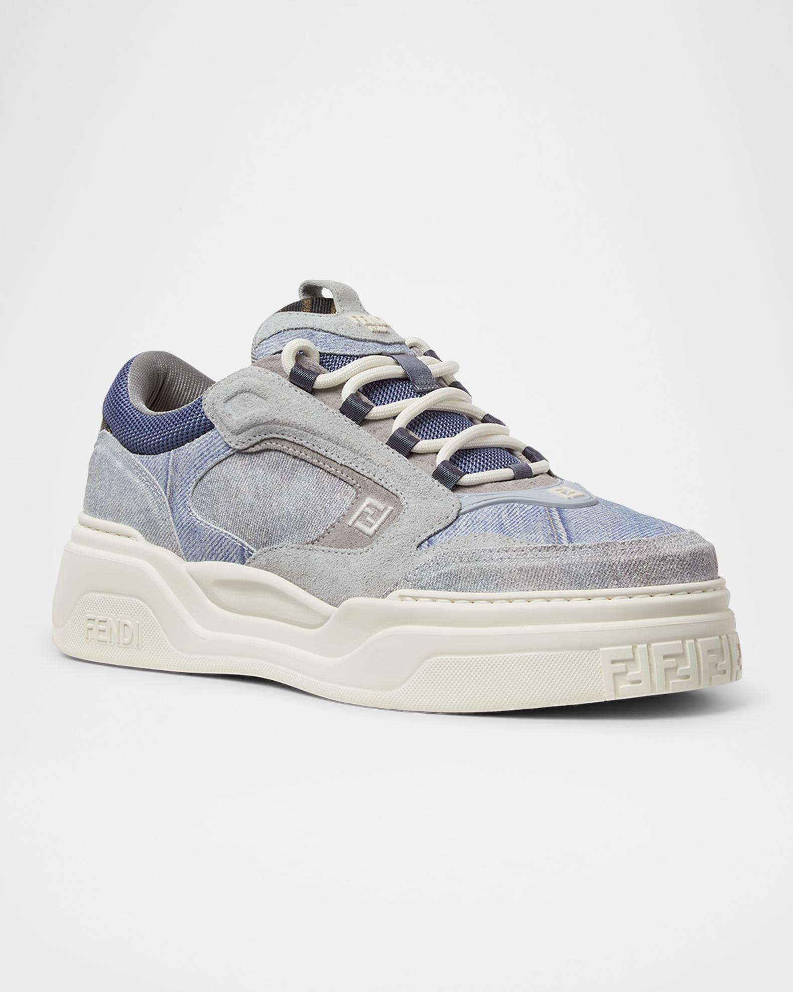Fendi Men's Force Denim Chunky Low-Top Sneakers | Neiman Marcus