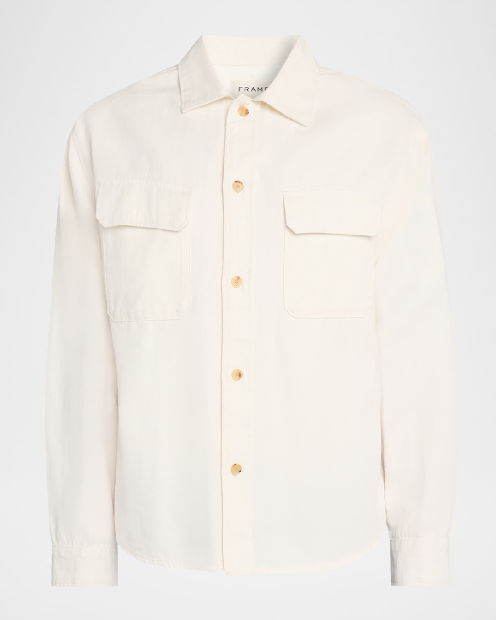 FRAME Men's Linen Double-Pocket Button-Down Shirt | Neiman Marcus