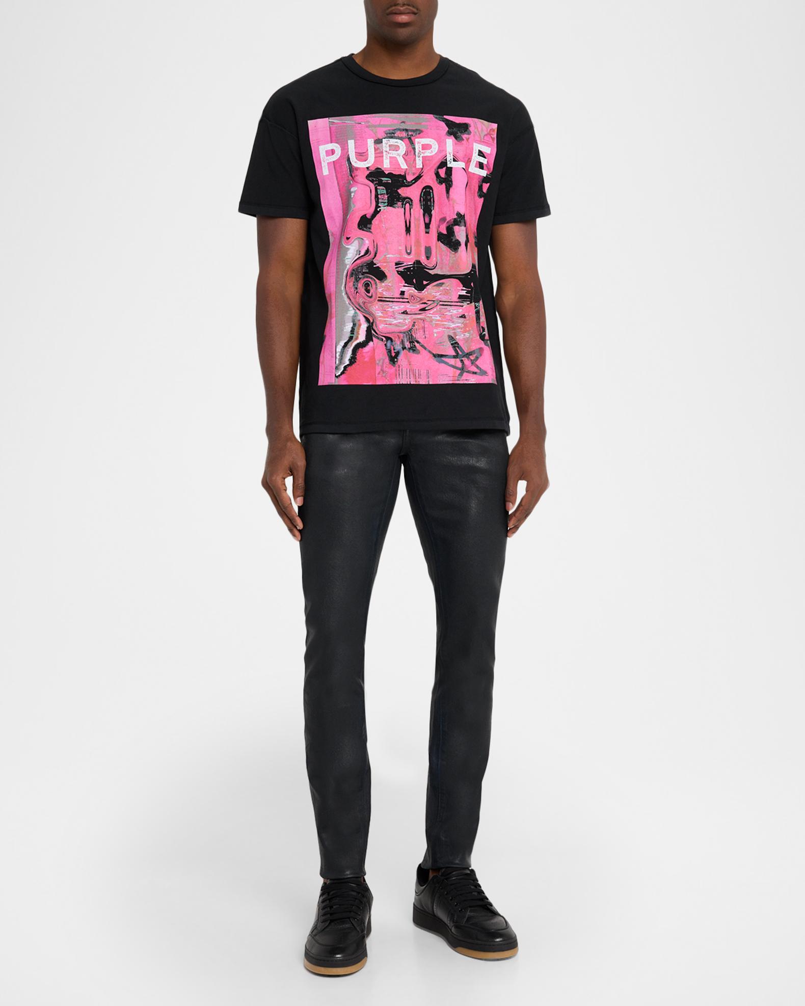 PURPLE Men's Displaced Logo Cotton T-Shirt | Neiman Marcus