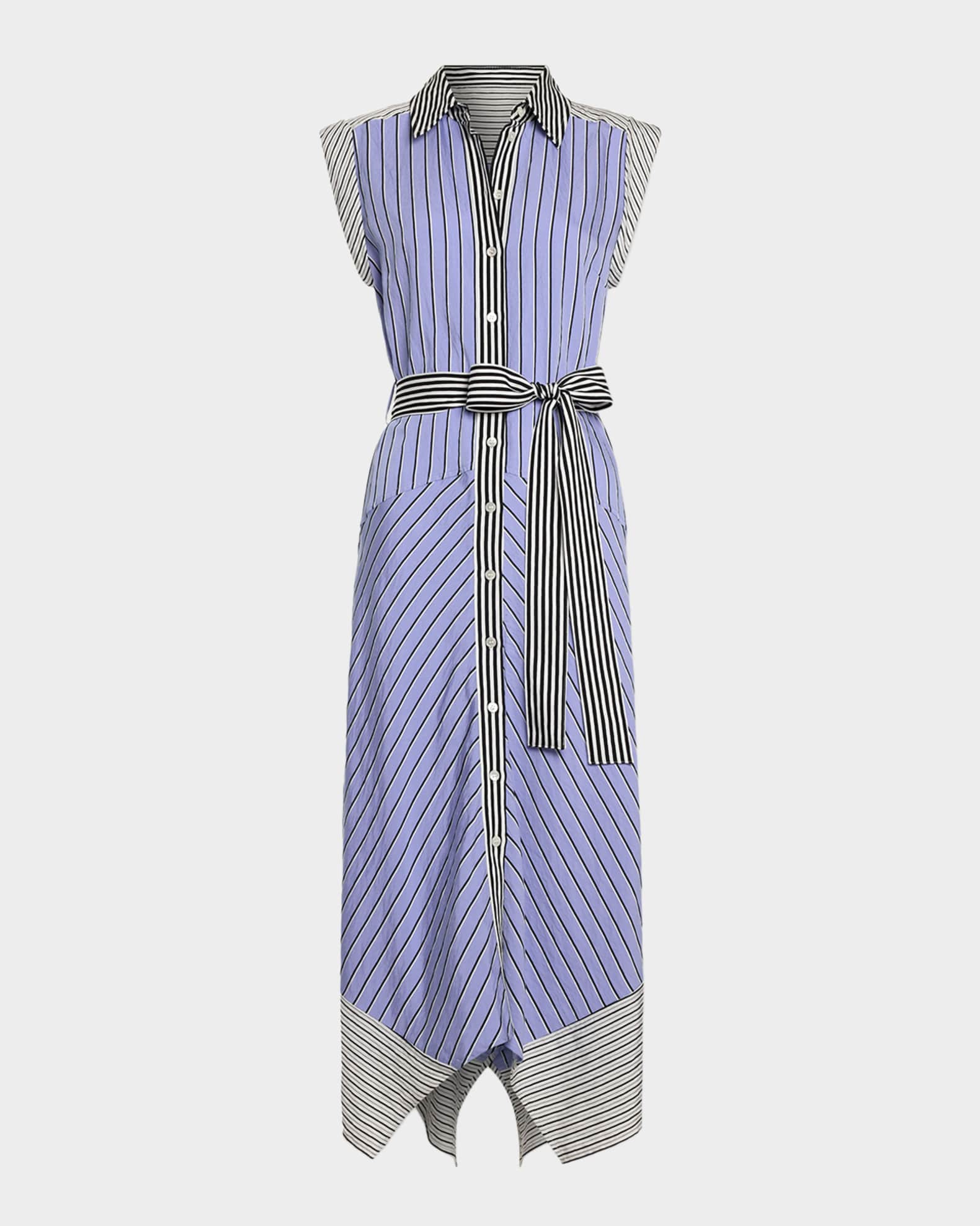 knee length dresses for ladies Anniston Blue Multi Striped Midi Dress main image 1