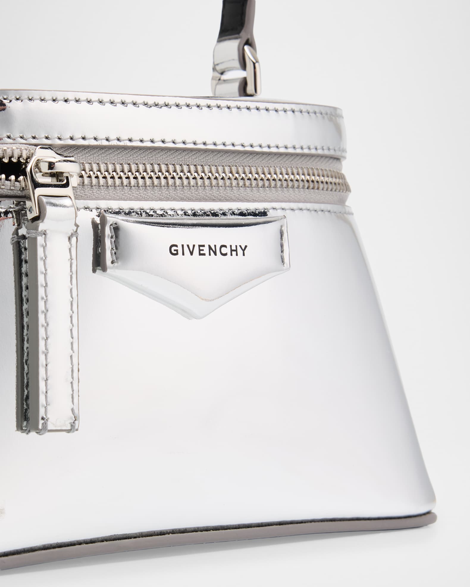 Givenchy Antigona Top-Handle Vanity Bag in Mirror-Effect Leather