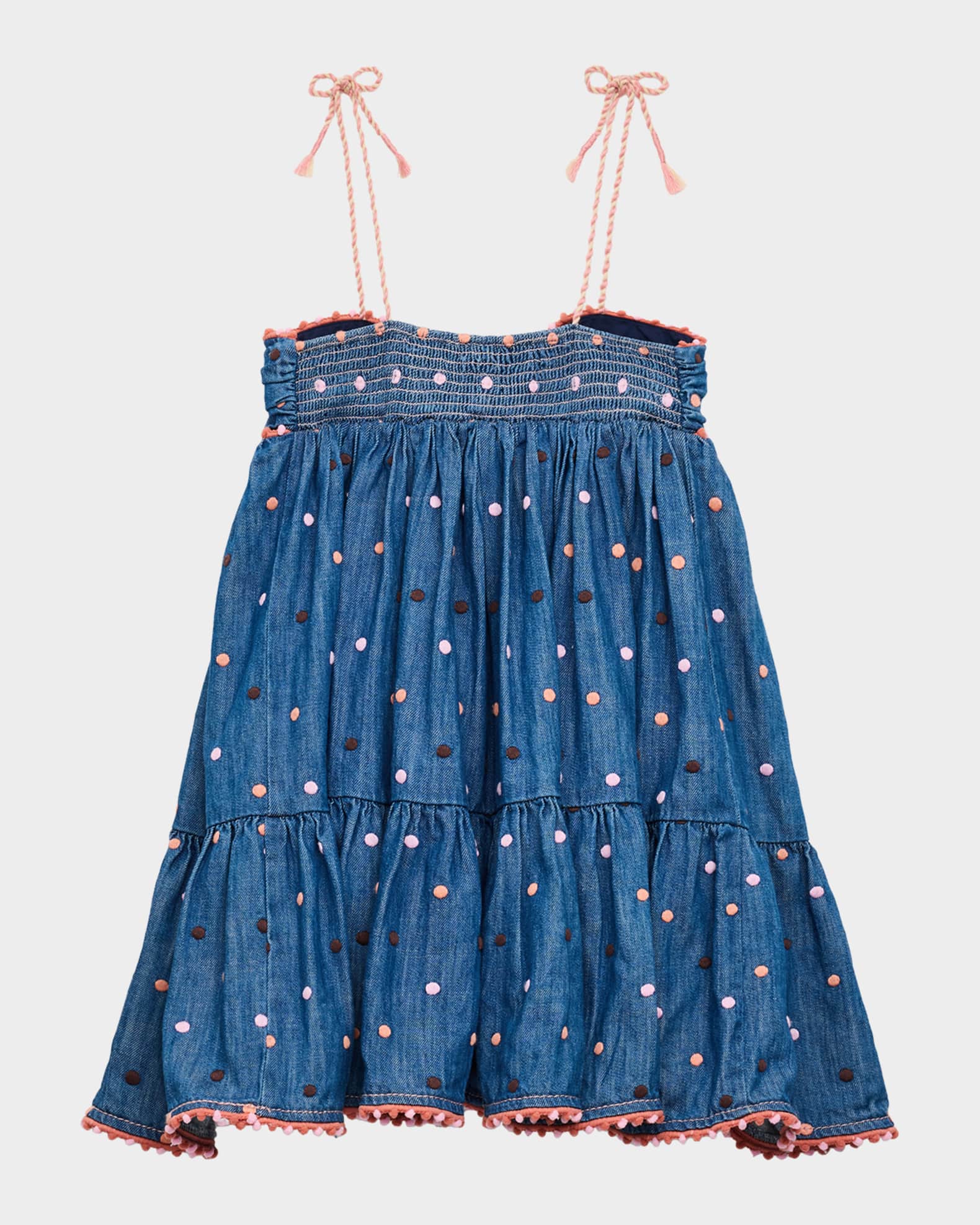 Zimmermann Girl's Awaken Embroidered Denim Dress, Size 1-12, Blue, 2, Toddler Girls Apparel Dresses