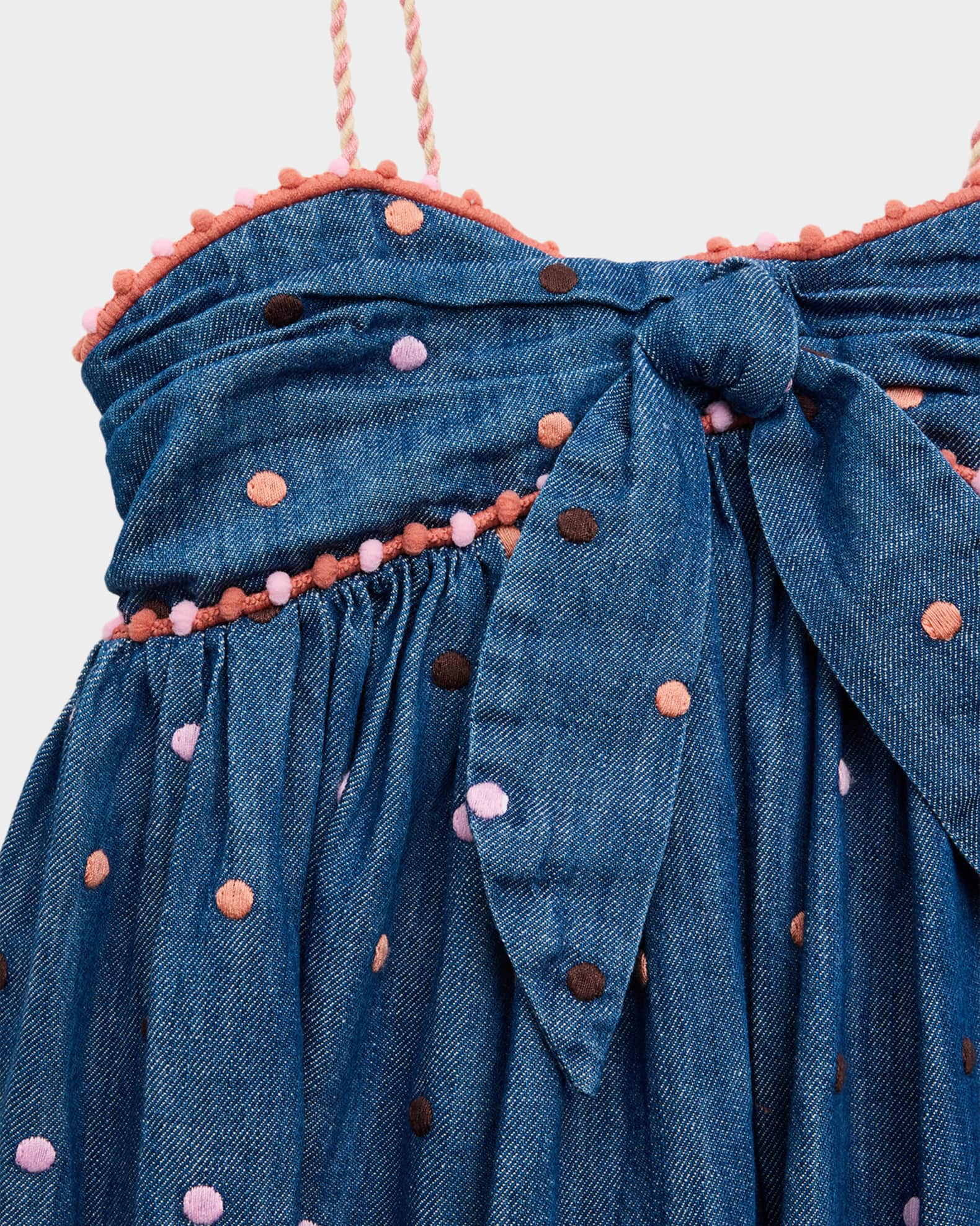 sachin and babi light blue dress Blue Denim Embroidered Belted Half Sleeve Midi Dress main image 0