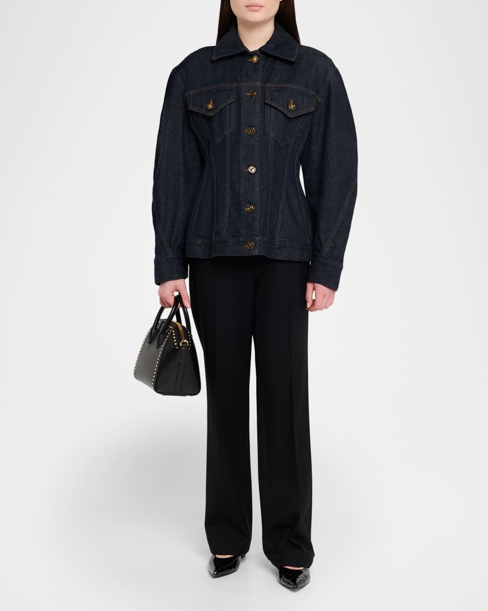 Givenchy Antigona Mini Studded Top-Handle Bag in Box Leather