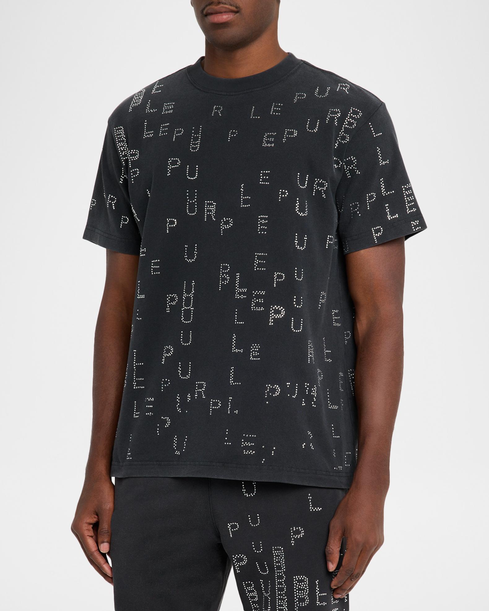 PURPLE Men's Crystal Sequence Cotton T-Shirt | Neiman Marcus