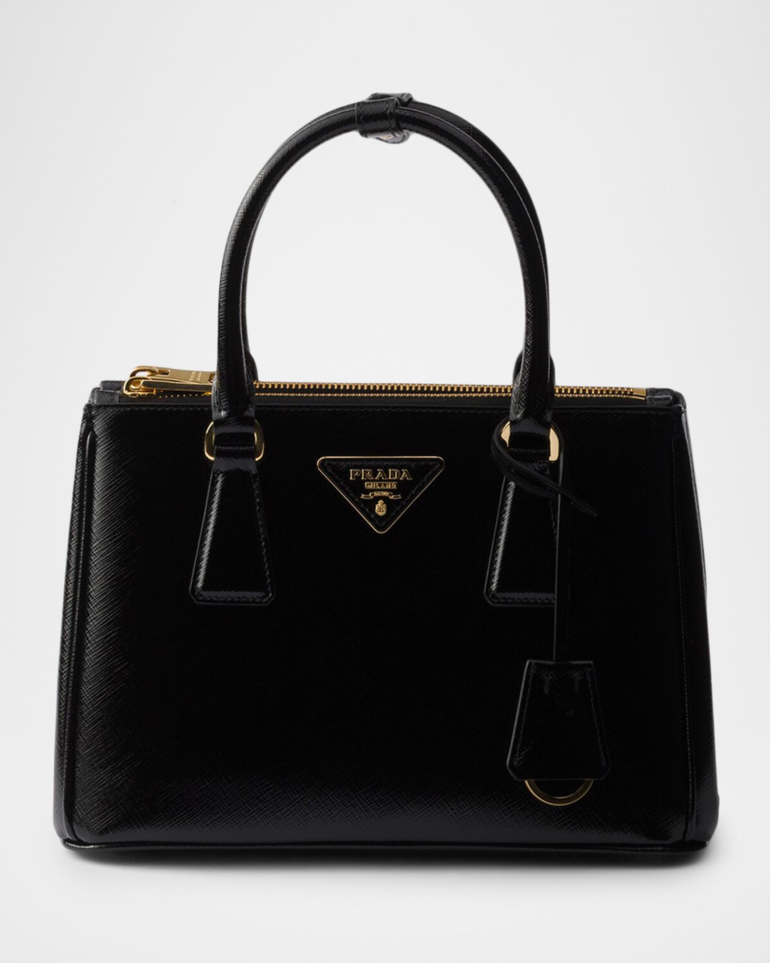 PRADA ガレリア Prada Galleria Small Patent Saffiano Leather Top Handle Bag