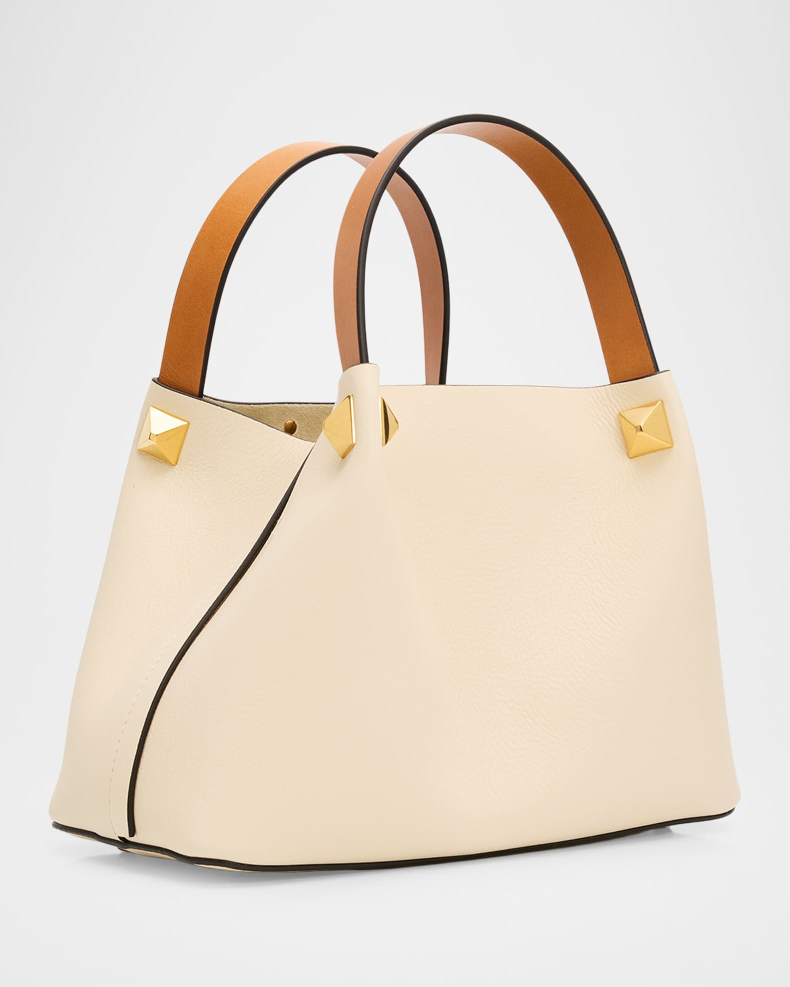 Valentino Garavani Small VLogo Rockstud Leather Top-Handle Bag