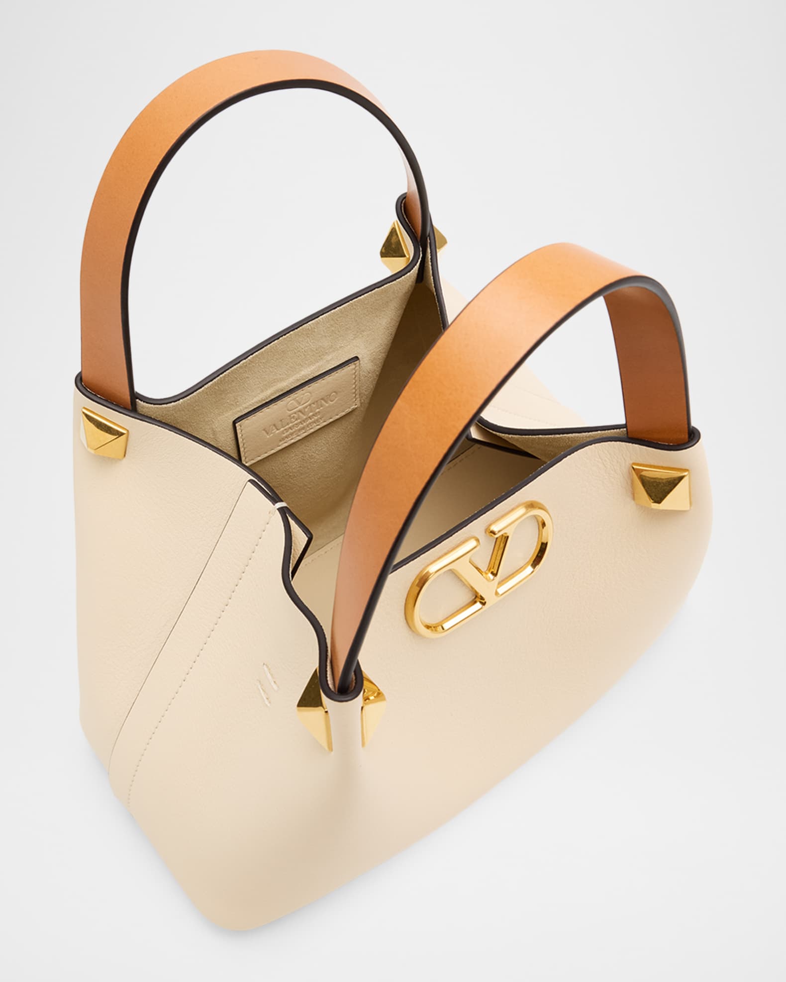 Valentino Garavani Small VLogo Rockstud Leather Top-Handle Bag