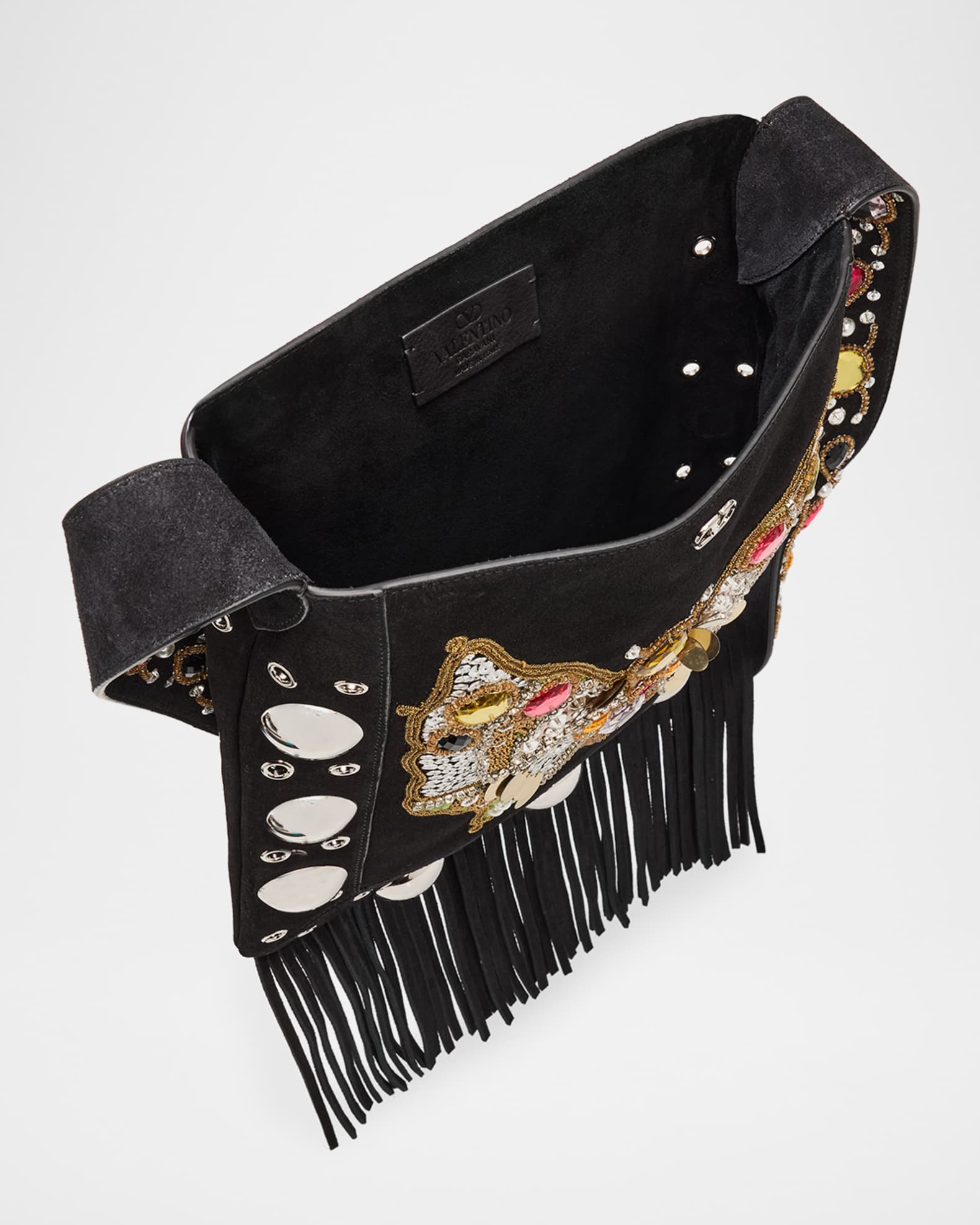 Valentino Garavani Nellcote Embellished Butterfly Suede Crossbody