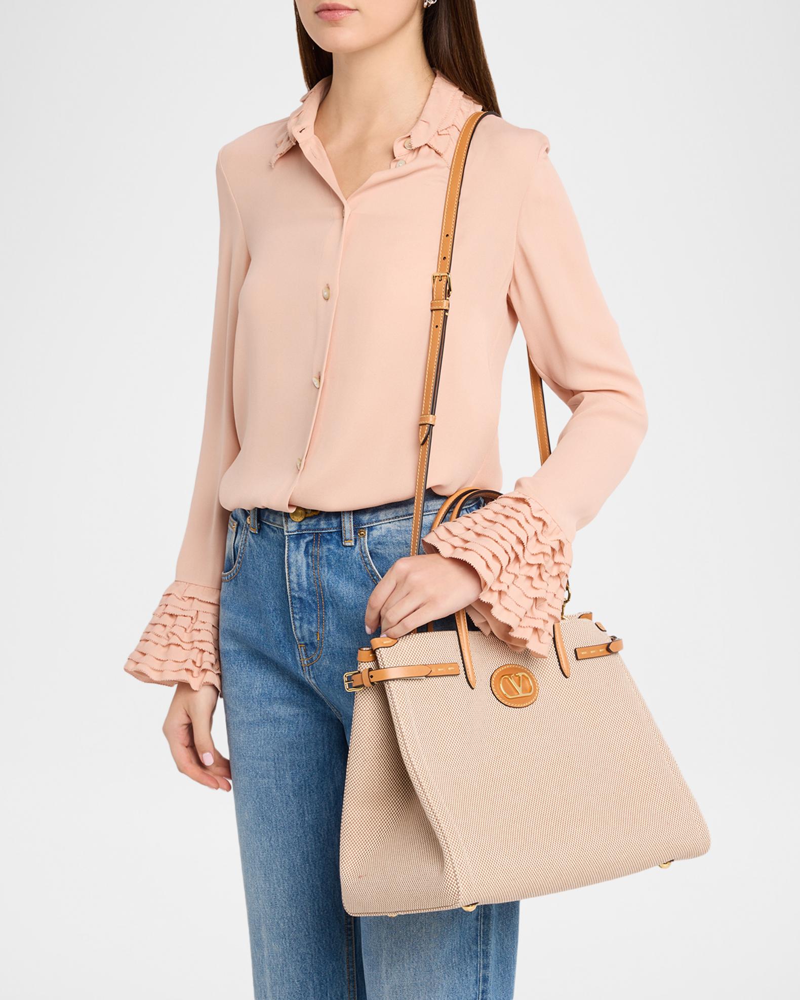 Valentino Garavani Antibes Medium Canvas Shopping Top-Handle Bag
