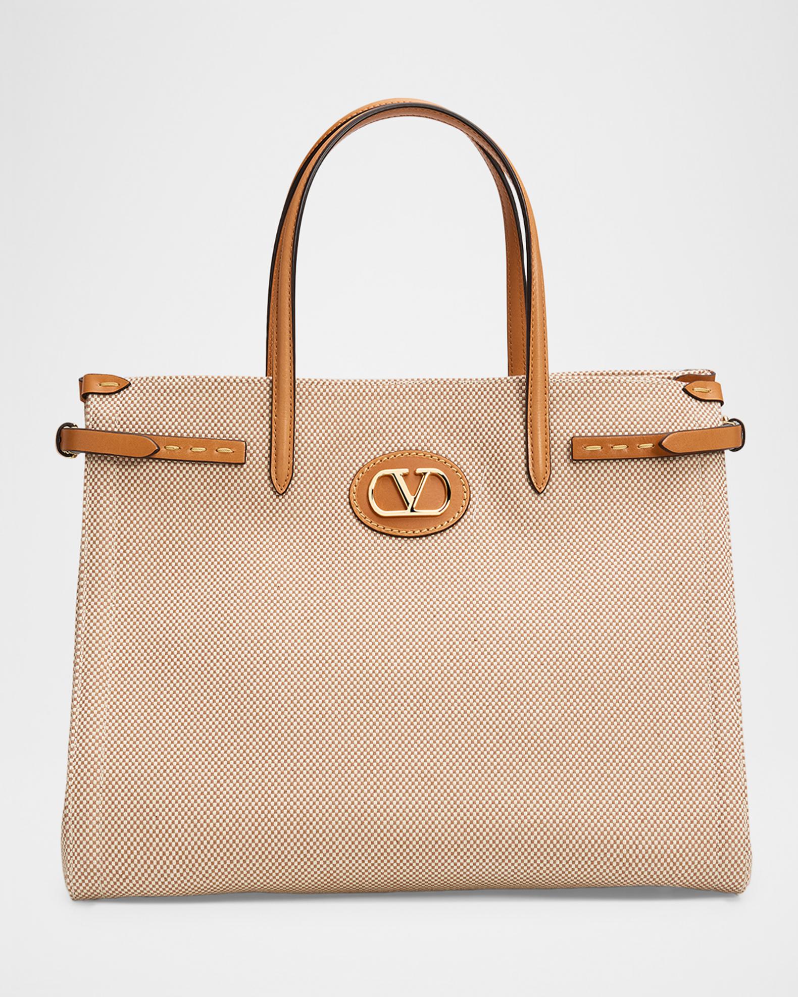 Valentino Garavani Antibes Medium Canvas Shopping Top-Handle Bag