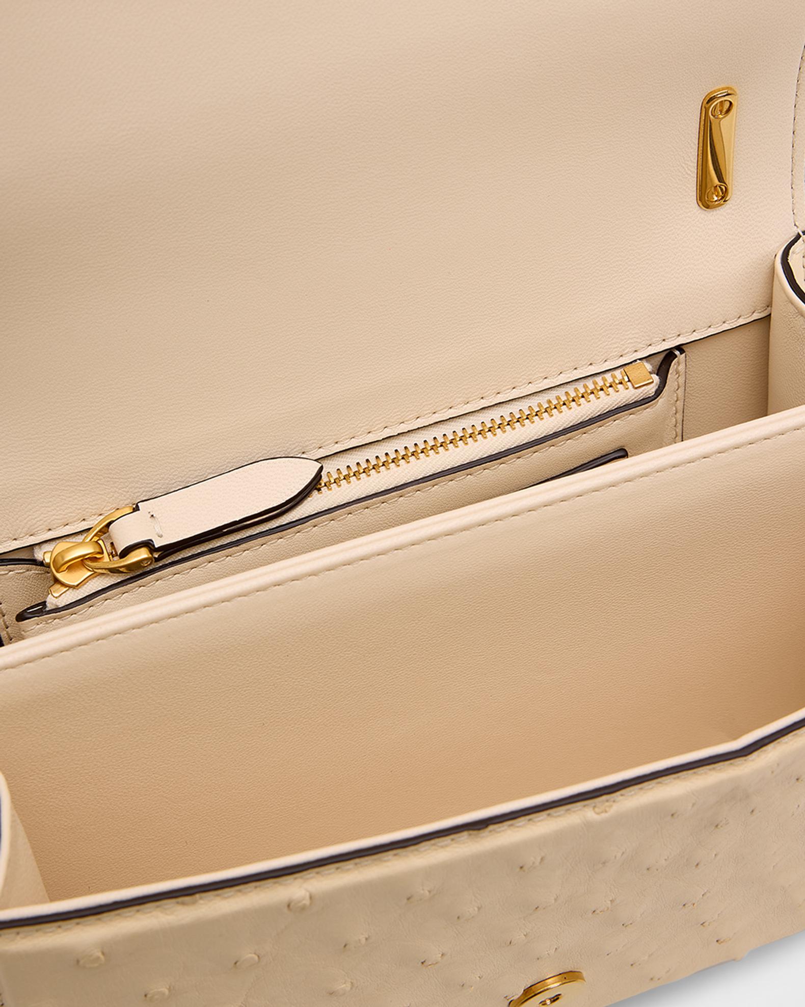 Valentino Garavani Vain Ostrich Leather Shoulder Bag | Neiman Marcus