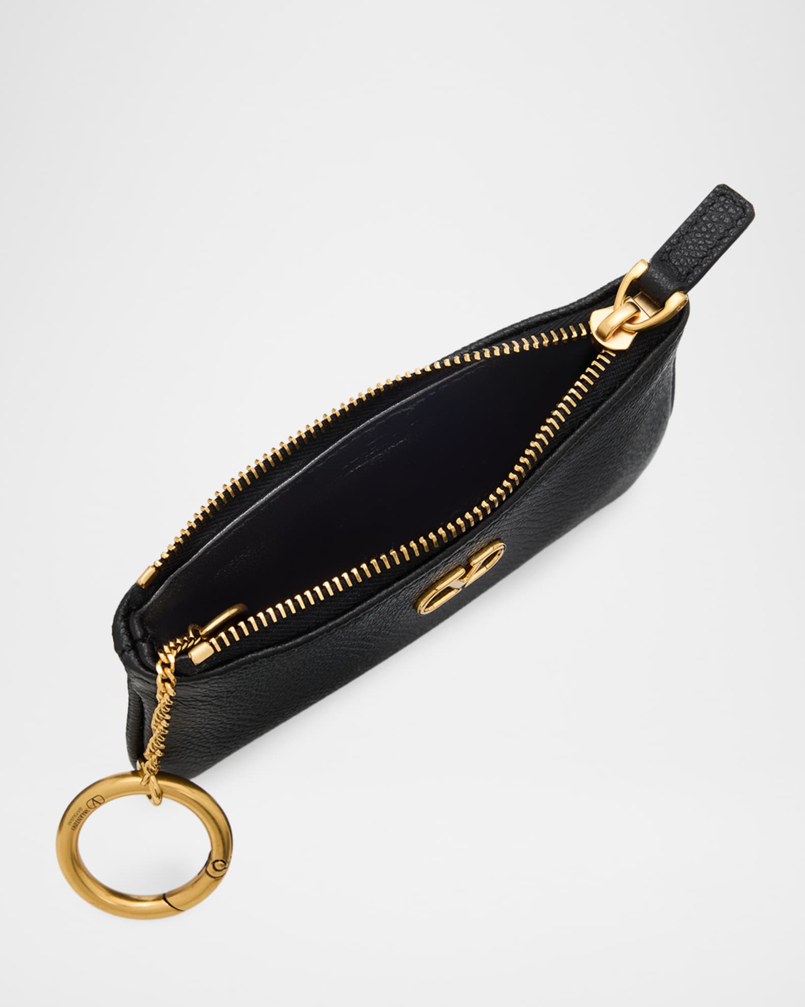 Valentino Garavani VLogo Leather Key Ring Pouch Bag | Neiman Marcus