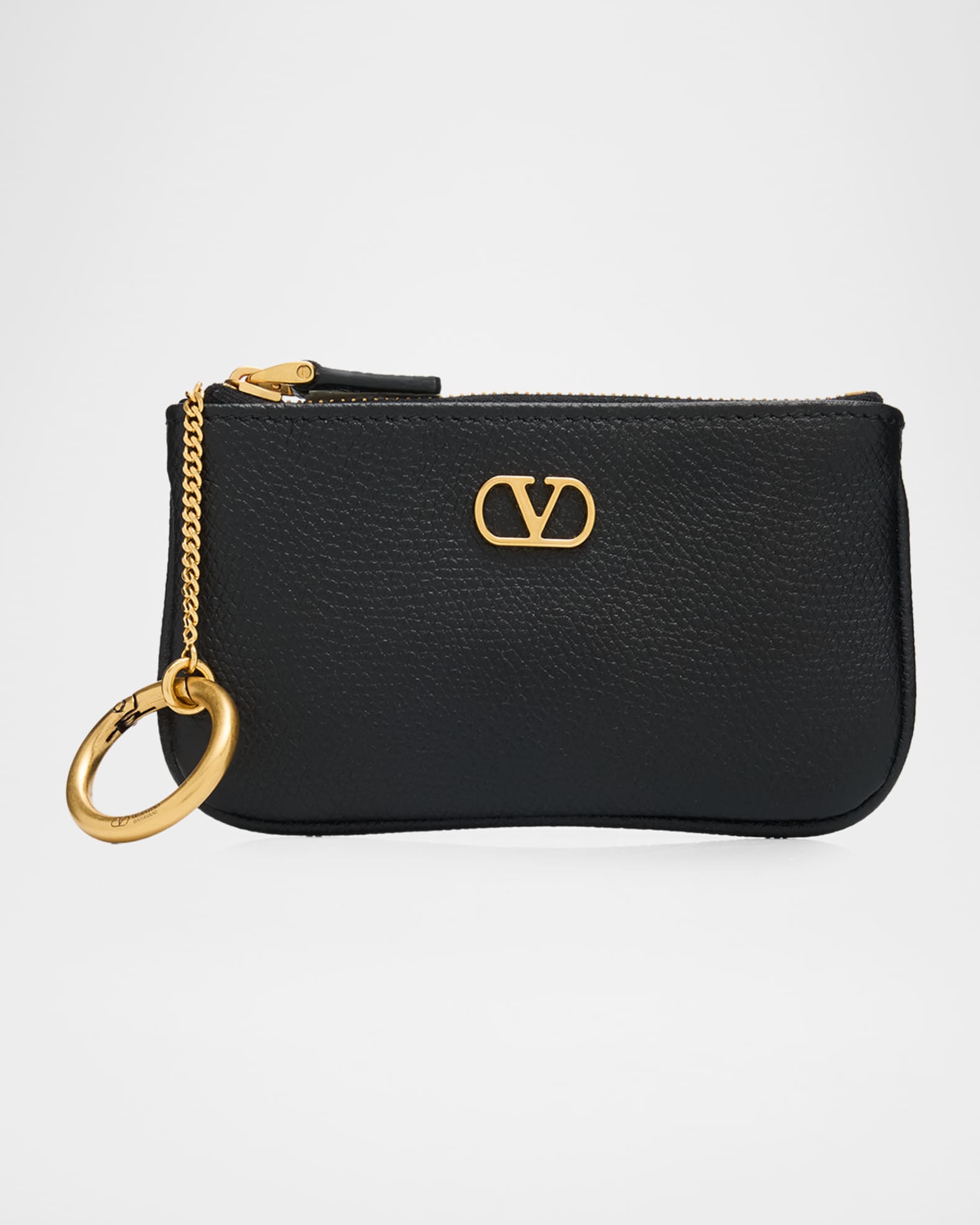 Valentino Garavani VLogo Leather Key Ring Pouch Bag | Neiman Marcus