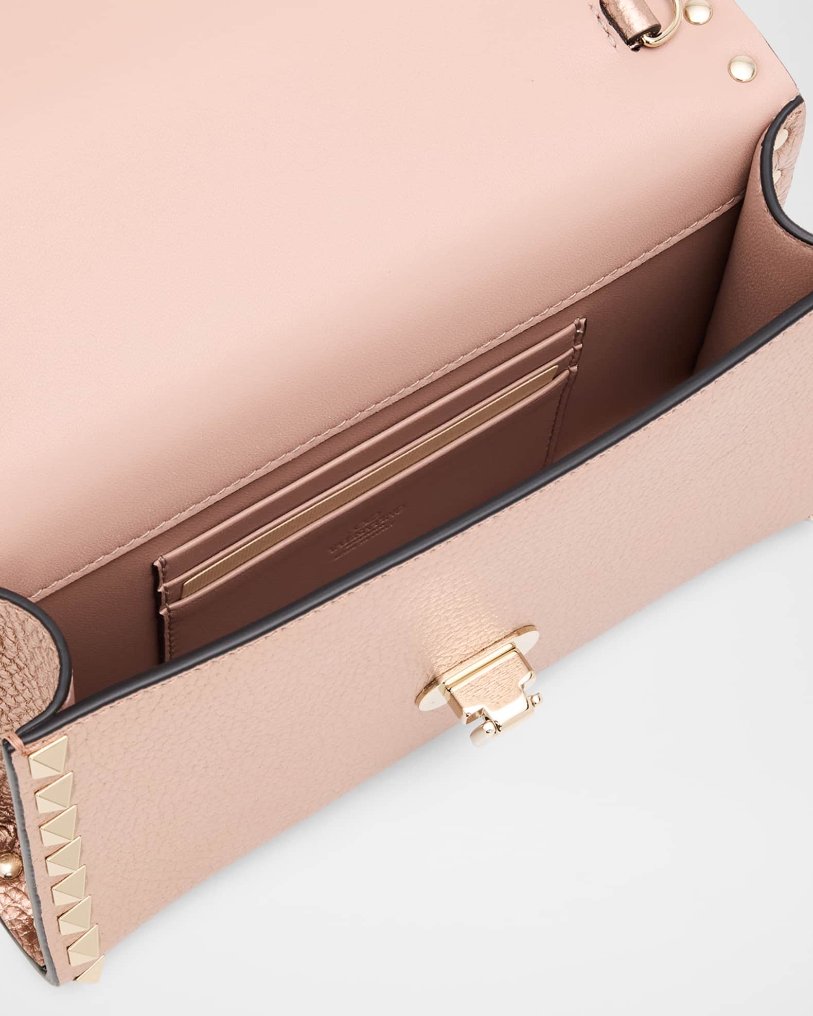 Valentino Garavani Rockstud Metallic Calfskin Leather Mini Clutch