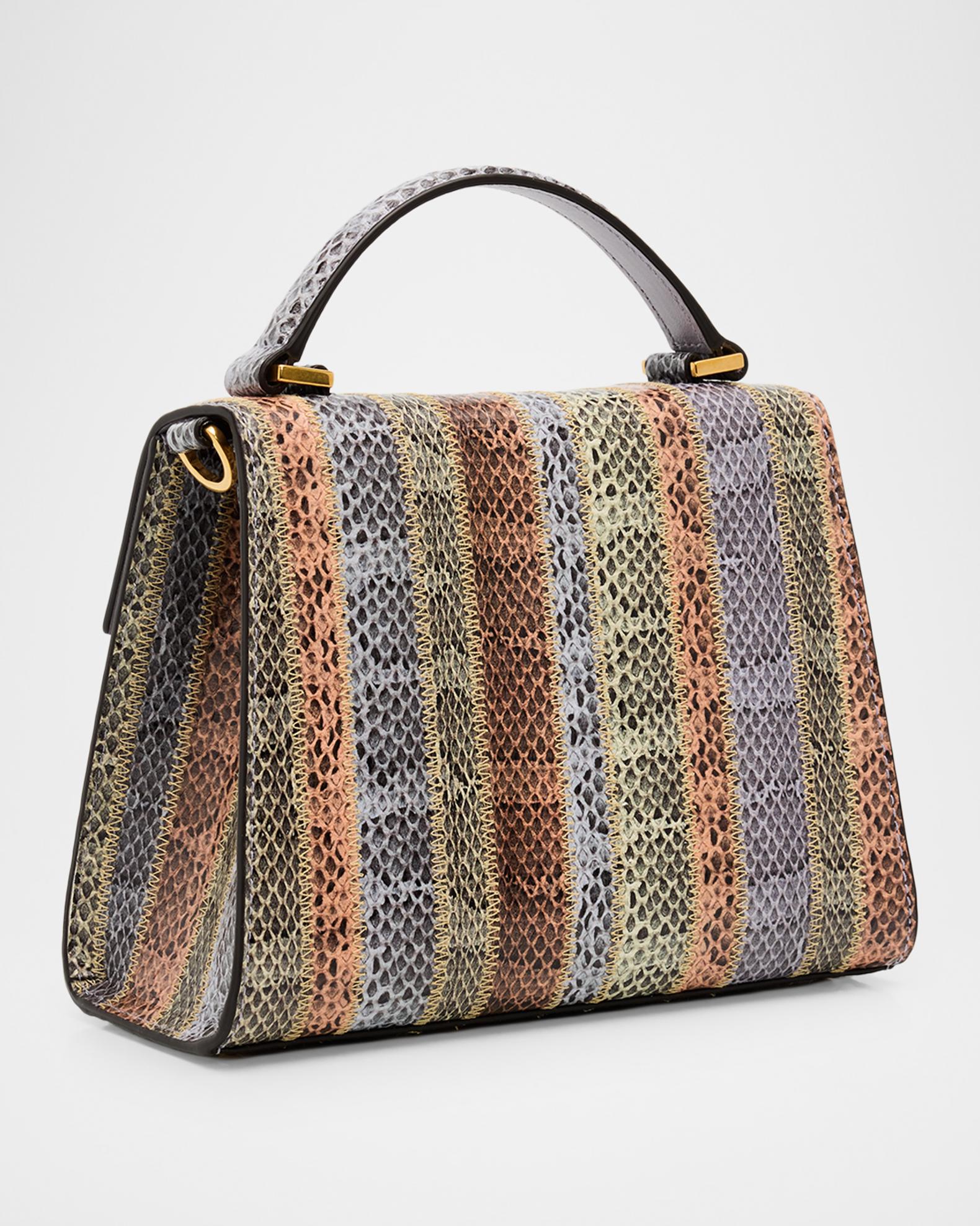 Valentino Garavani VSling Snakeskin Top-Handle Bag | Neiman Marcus